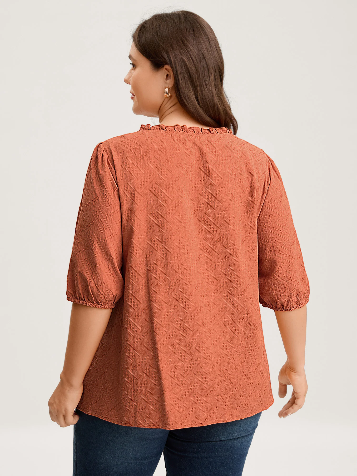 Pure Cotton Textured Tassel Blouse - Image 4