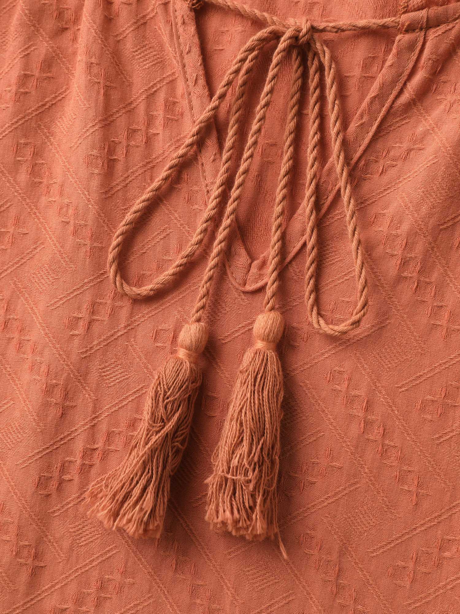 Pure Cotton Textured Tassel Blouse - Image 5