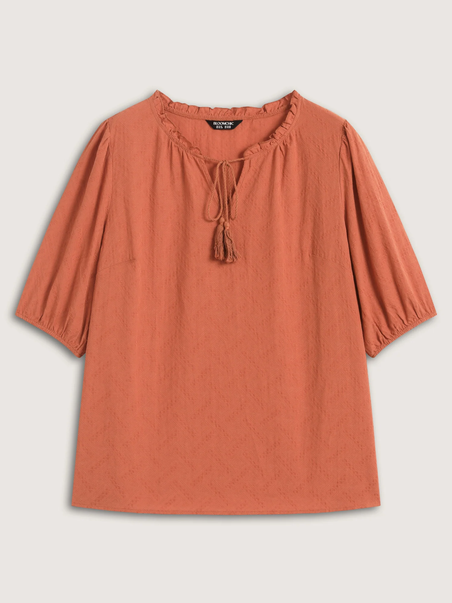 Pure Cotton Textured Tassel Blouse - Image 7