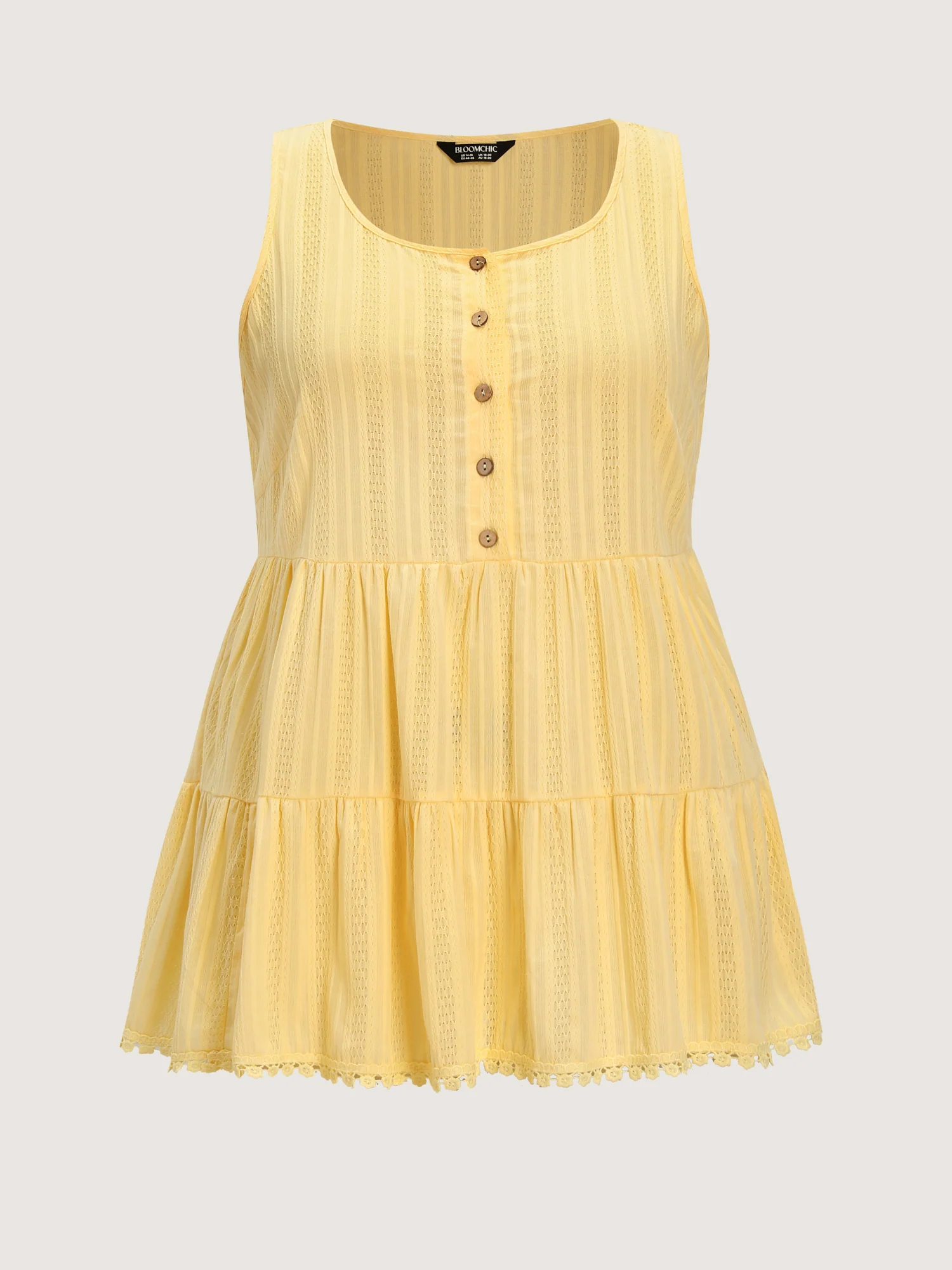Pure Cotton Textured Tiered Tank Top - Image 7