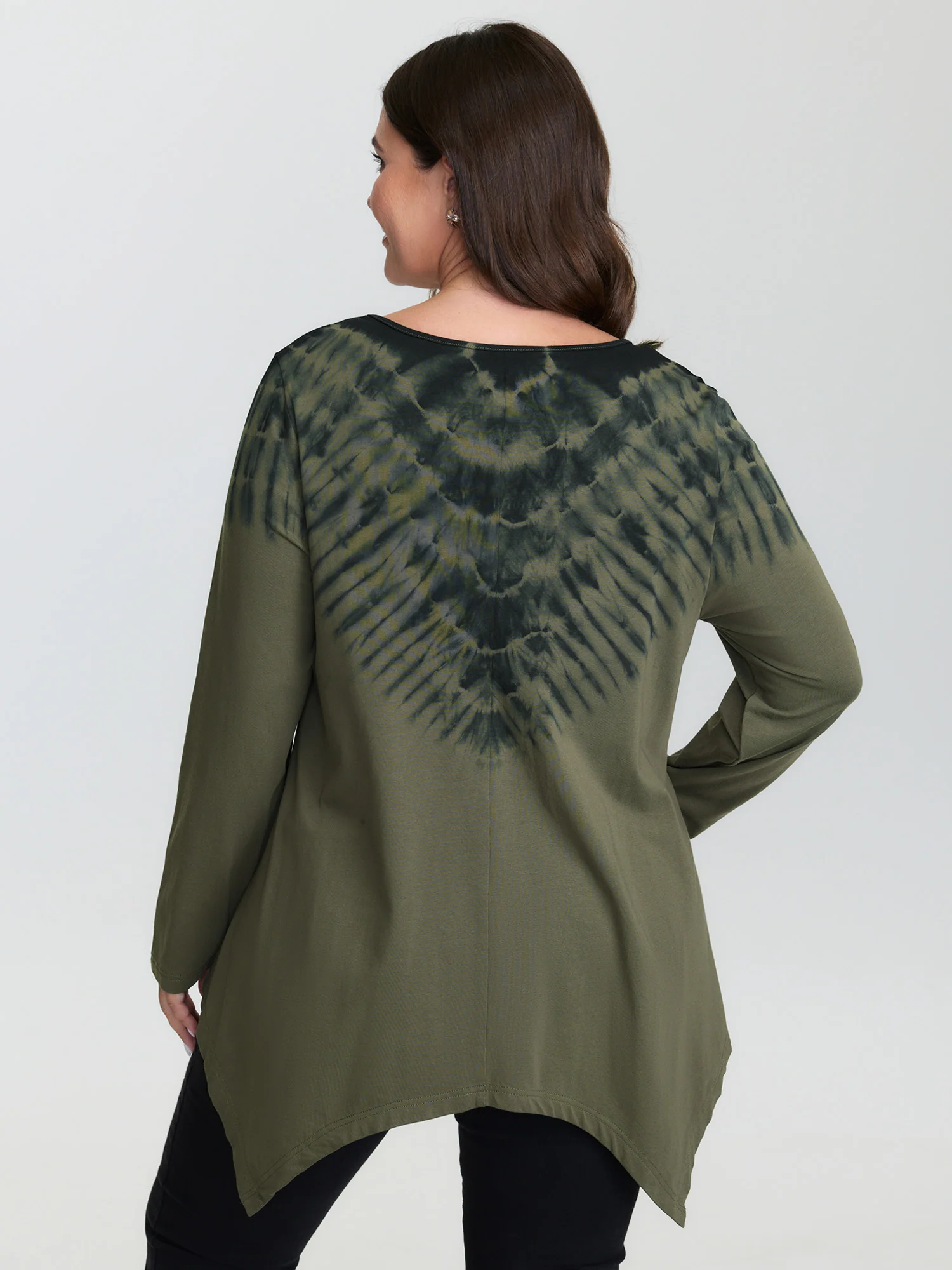 Pure Cotton Tie-Dye Asymmetrical Hem T-Shirt - Image 4