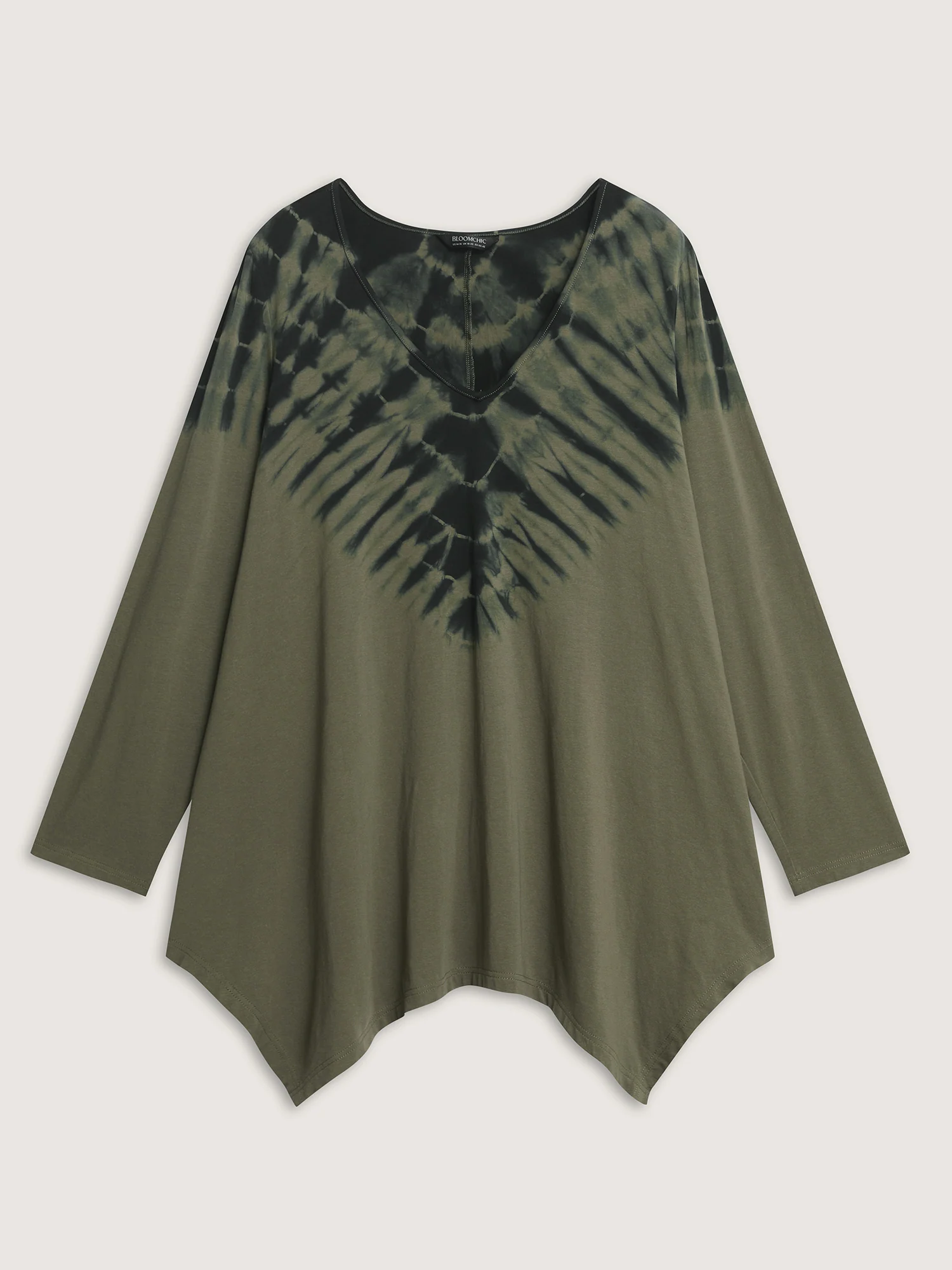 Pure Cotton Tie-Dye Asymmetrical Hem T-Shirt - Image 6
