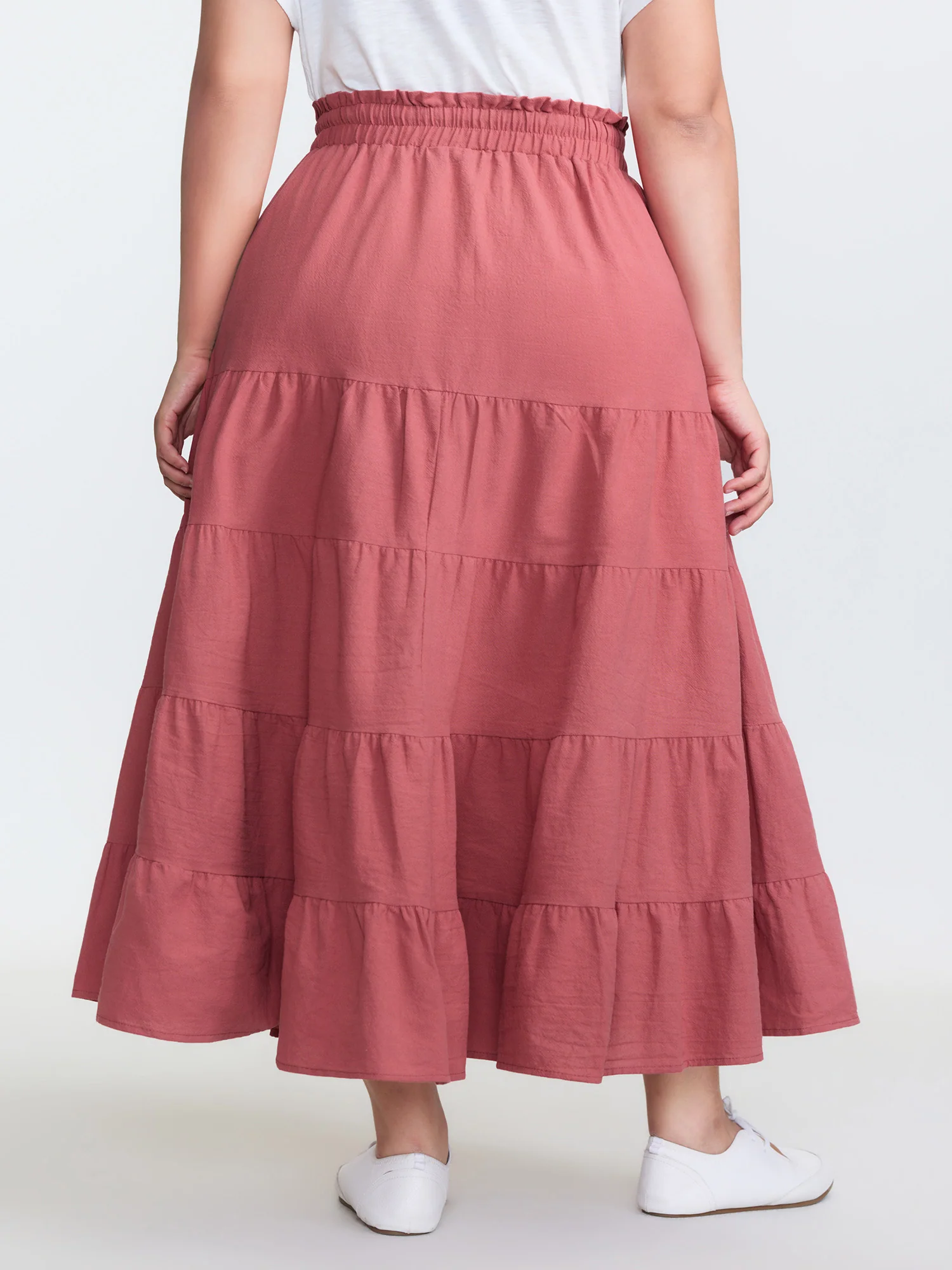 Pure Cotton Tiered Drawstring Maxi Skirt - Image 5