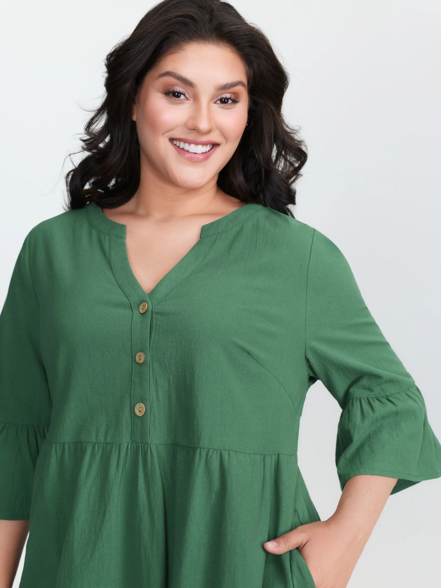 Pure Cotton Tiered Mini Dress - Image 2