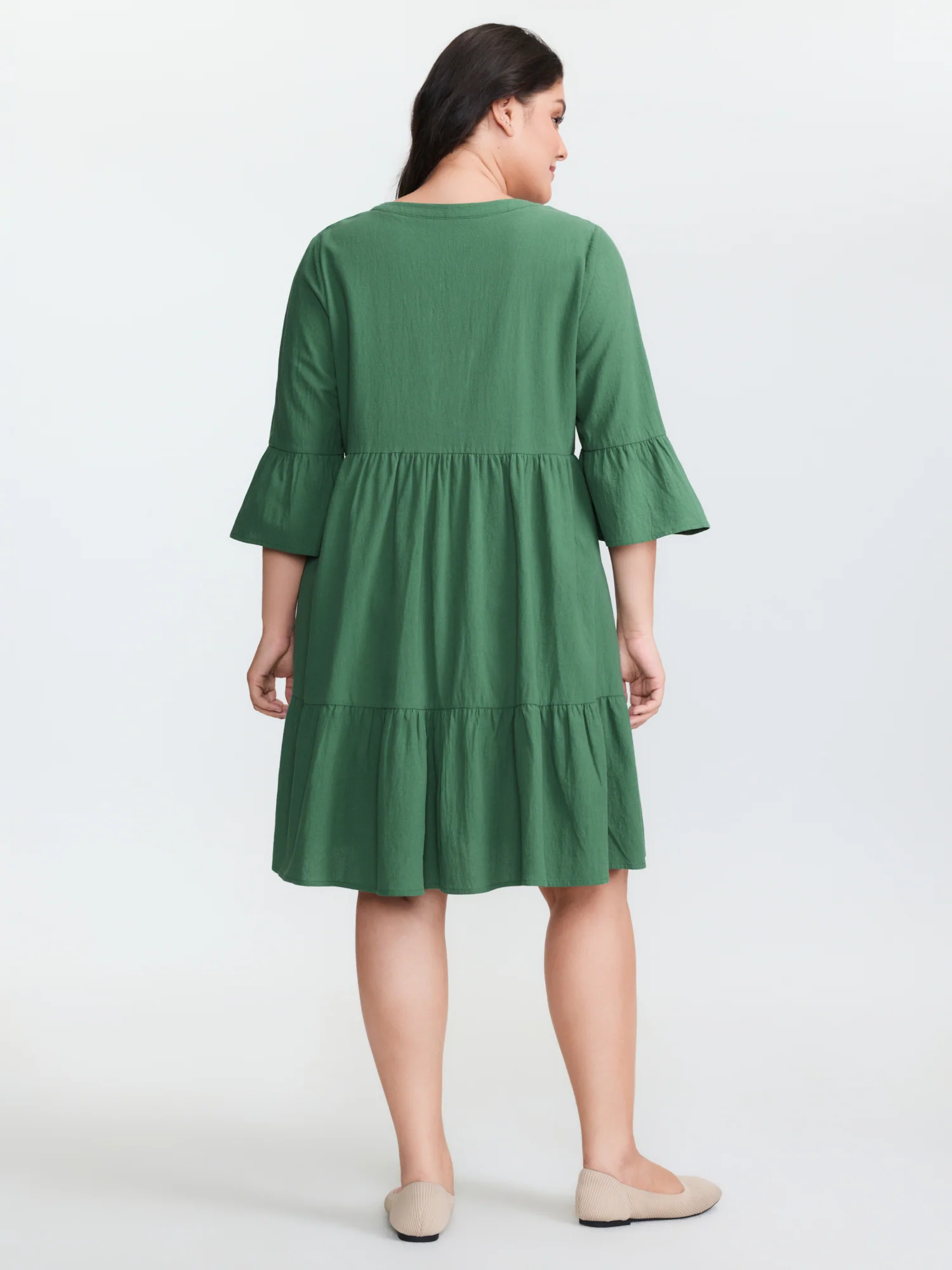 Pure Cotton Tiered Mini Dress - Image 4