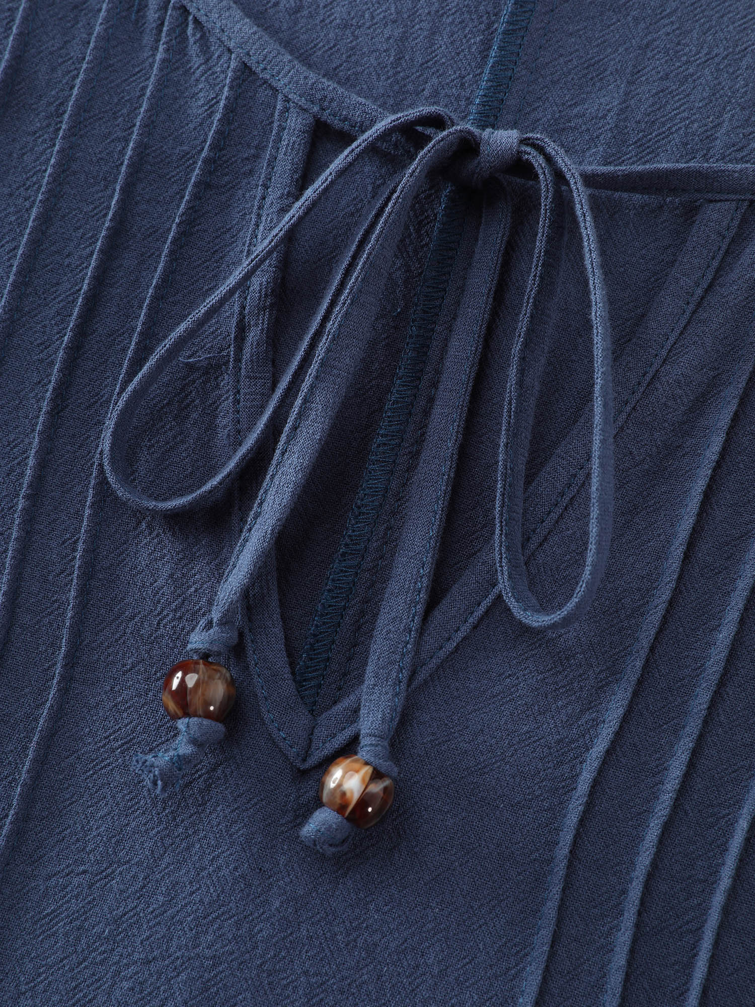Pure Cotton Toothpick Pleat Mini Dress - Image 5