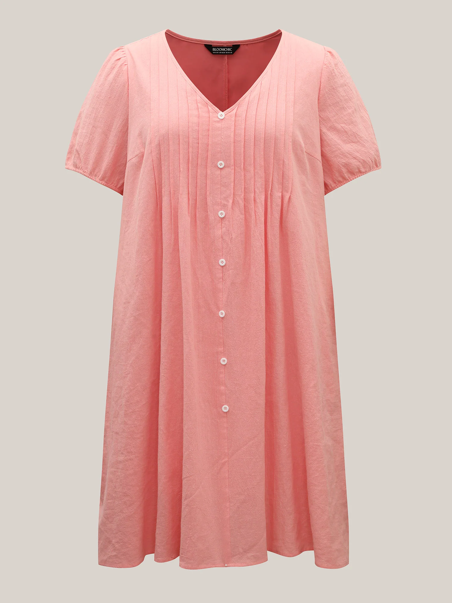 Pure Cotton Toothpick Pleat Pockets Shirt Dress - Image 5