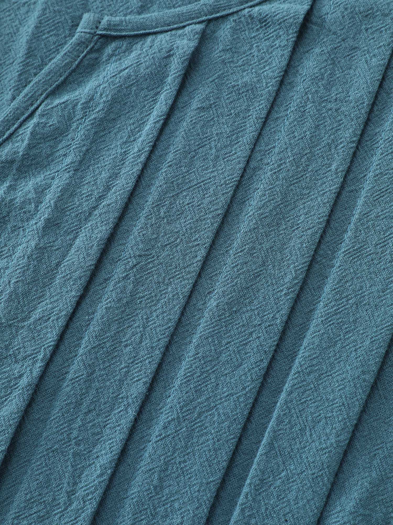 Pure Cotton Toothpick Pleat Tie Blouse - Image 6