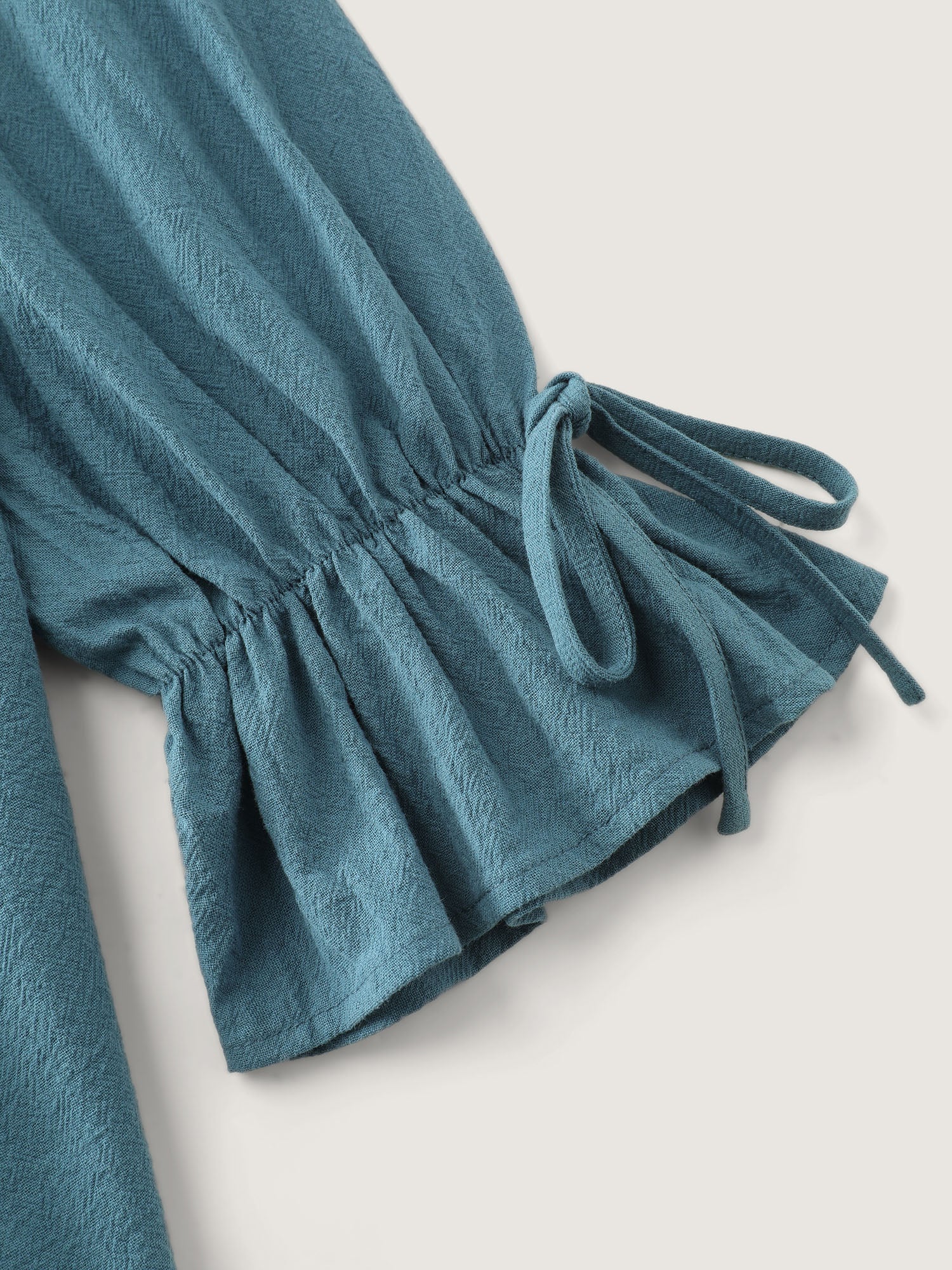 Pure Cotton Toothpick Pleat Tie Blouse - Image 7