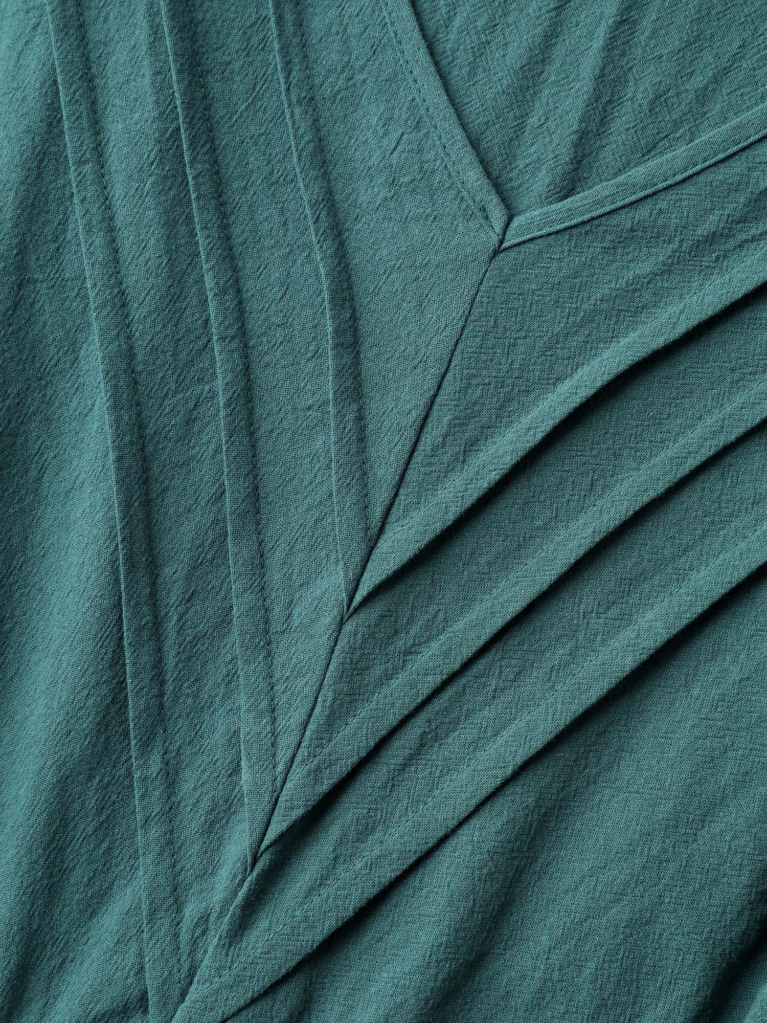 Pure Cotton Toothpick Pleats Tiered Midi Dress - Image 5