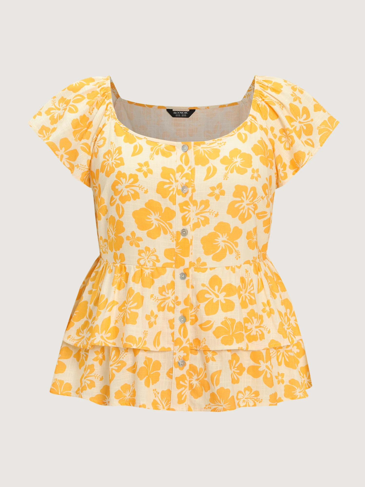 Pure Cotton Vibrant Floral Layered Blouse - Image 7
