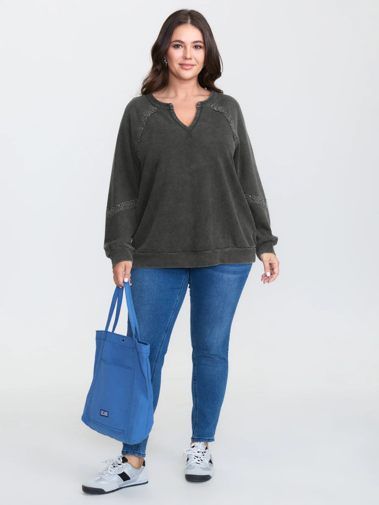 Pure Cotton Vintage Lace Trim Sweatshirt - Image 2