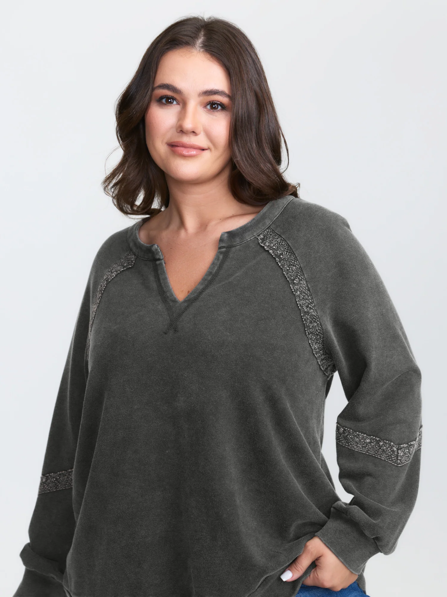 Pure Cotton Vintage Lace Trim Sweatshirt - Image 3