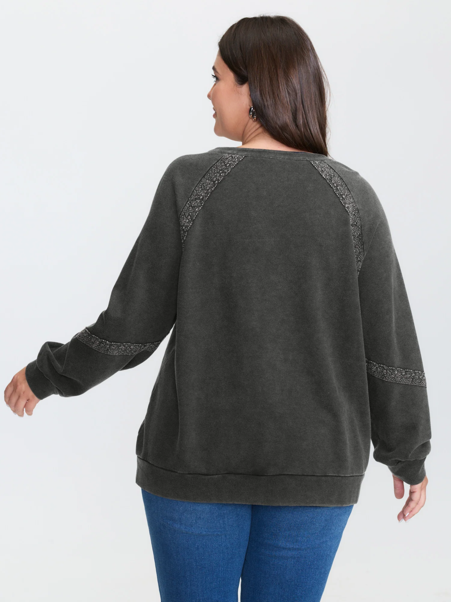 Pure Cotton Vintage Lace Trim Sweatshirt - Image 4