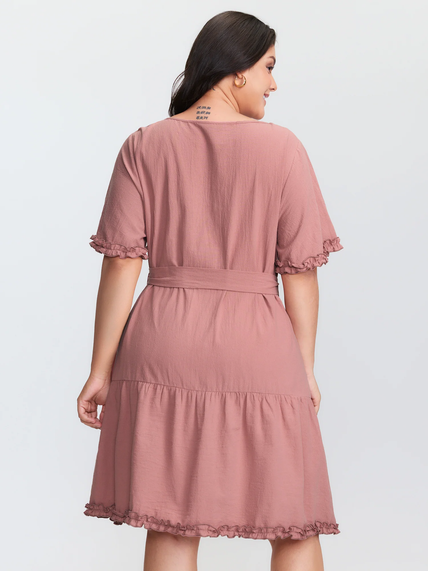 Pure Cotton Waist-Tie Mini Dress - Image 4