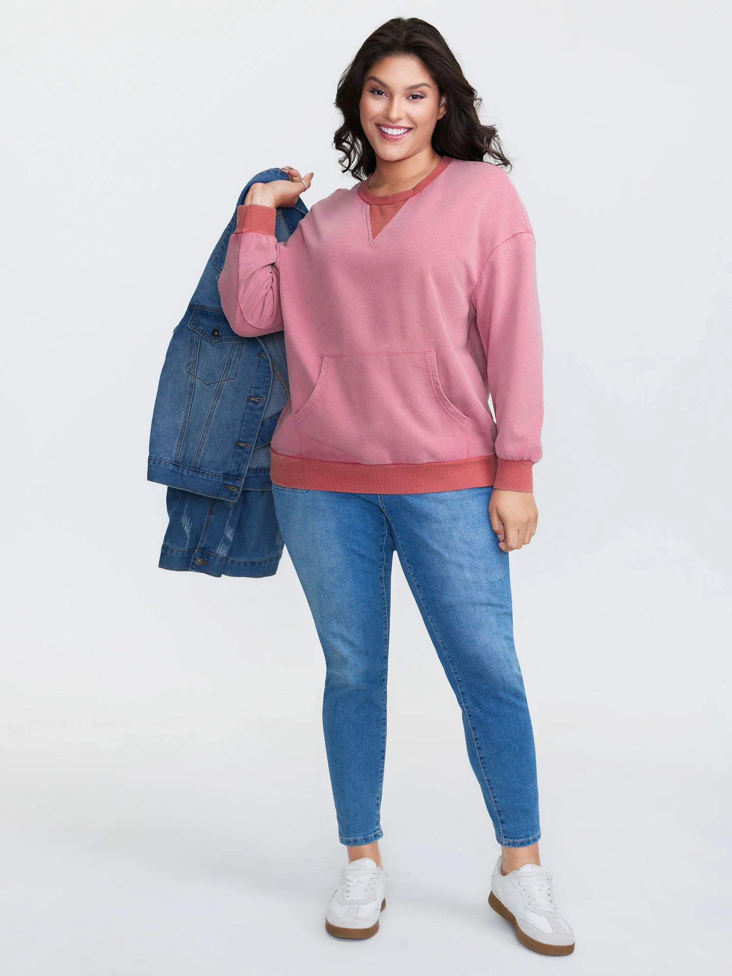Pure Cotton Washed Distressed Pocket Sweatshirt - Image 2