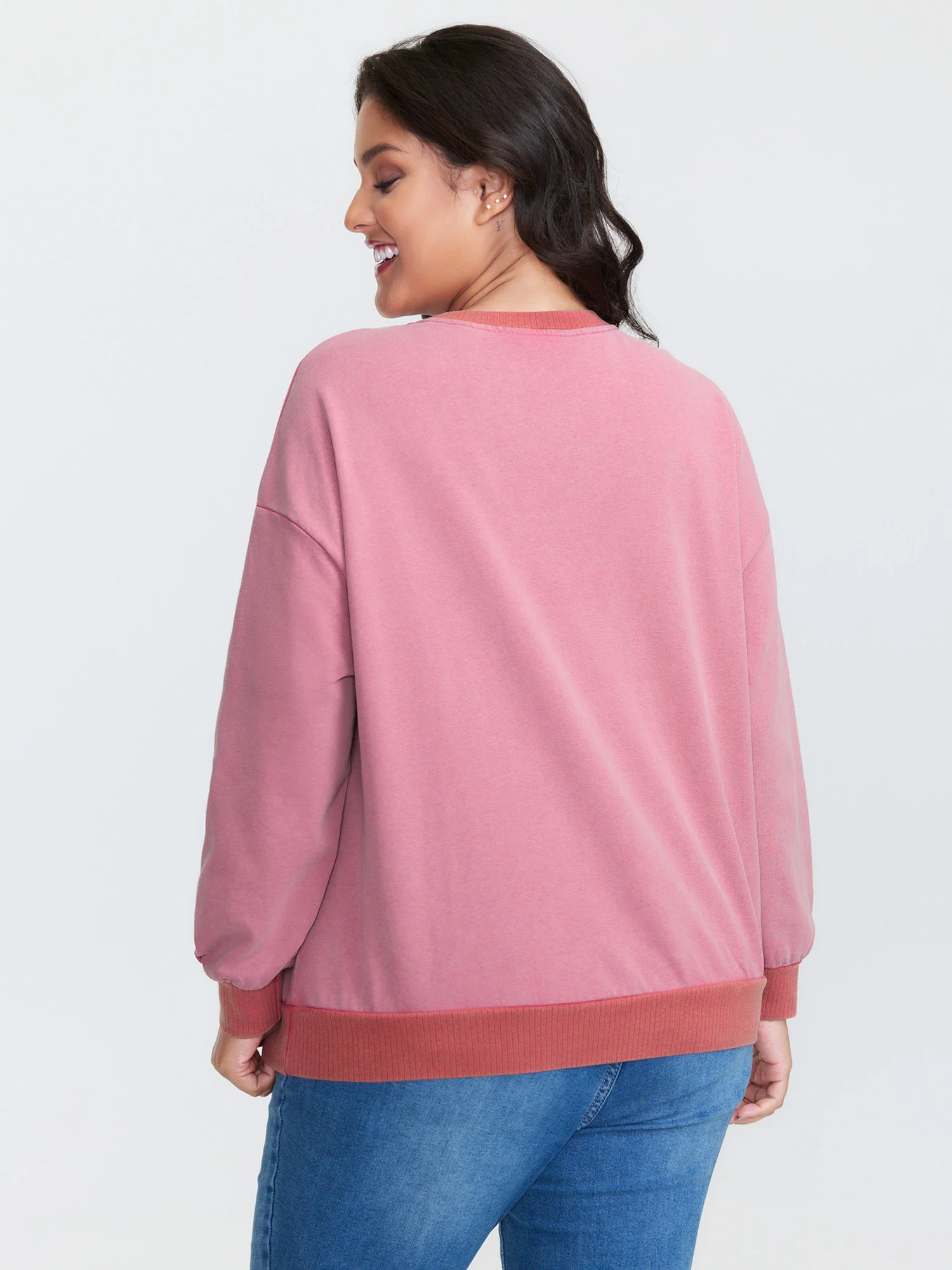 Pure Cotton Washed Distressed Pocket Sweatshirt - Image 4