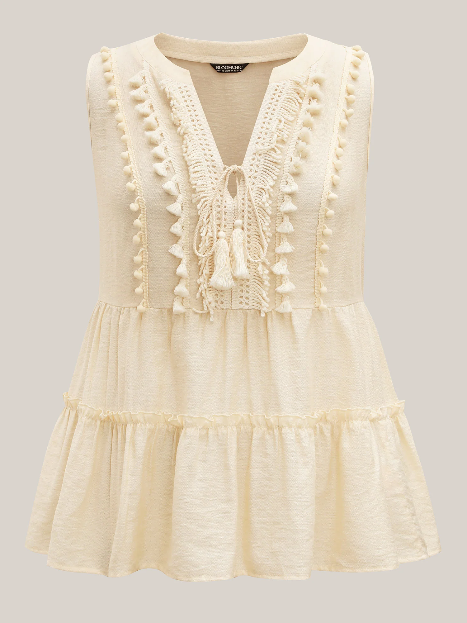 Pure Textured Tassels Tiered Tank Top - Image 6