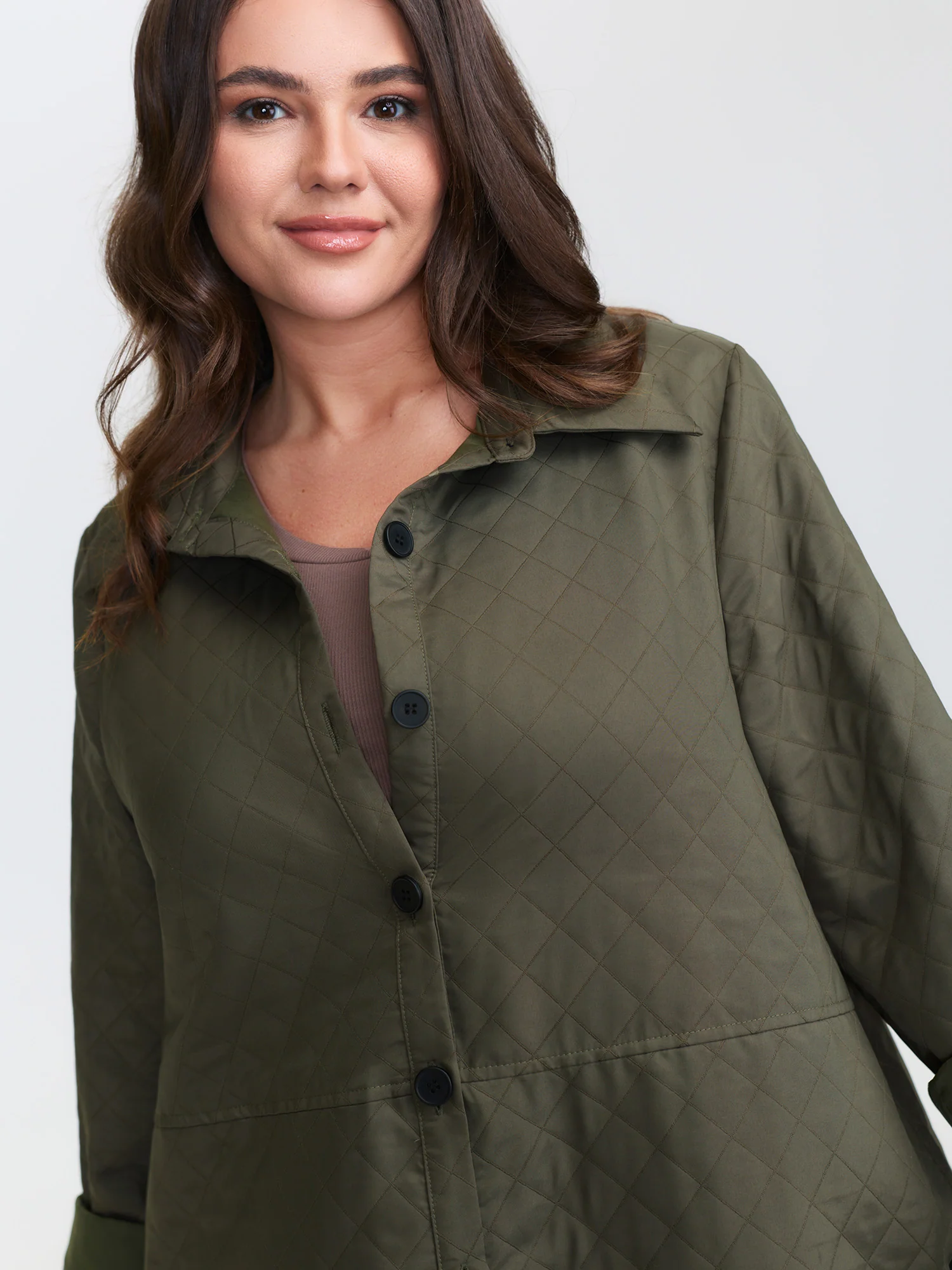 Quilted Button-Front Solid Coat - Image 2