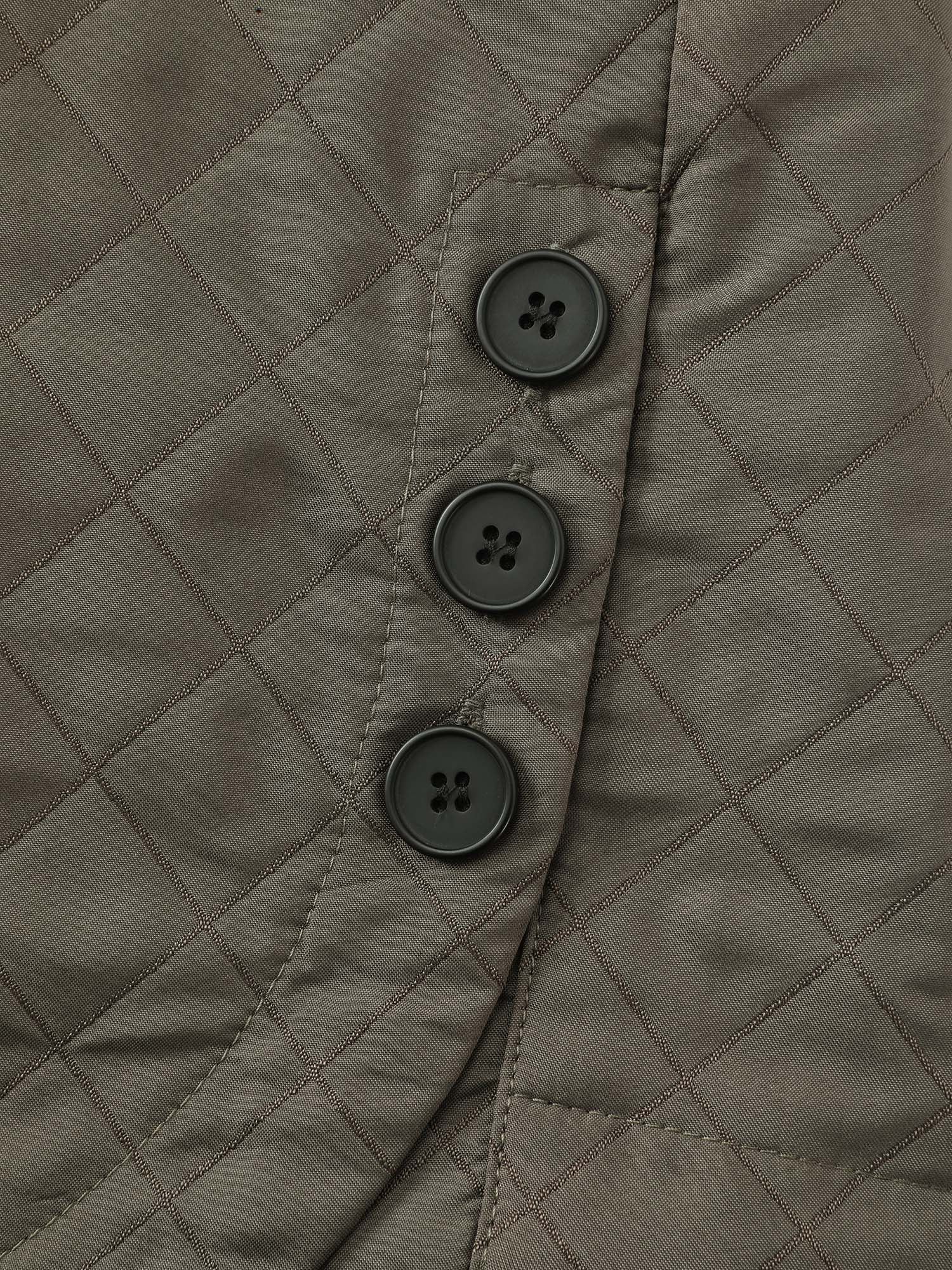 Quilted Button-Front Solid Coat - Image 7