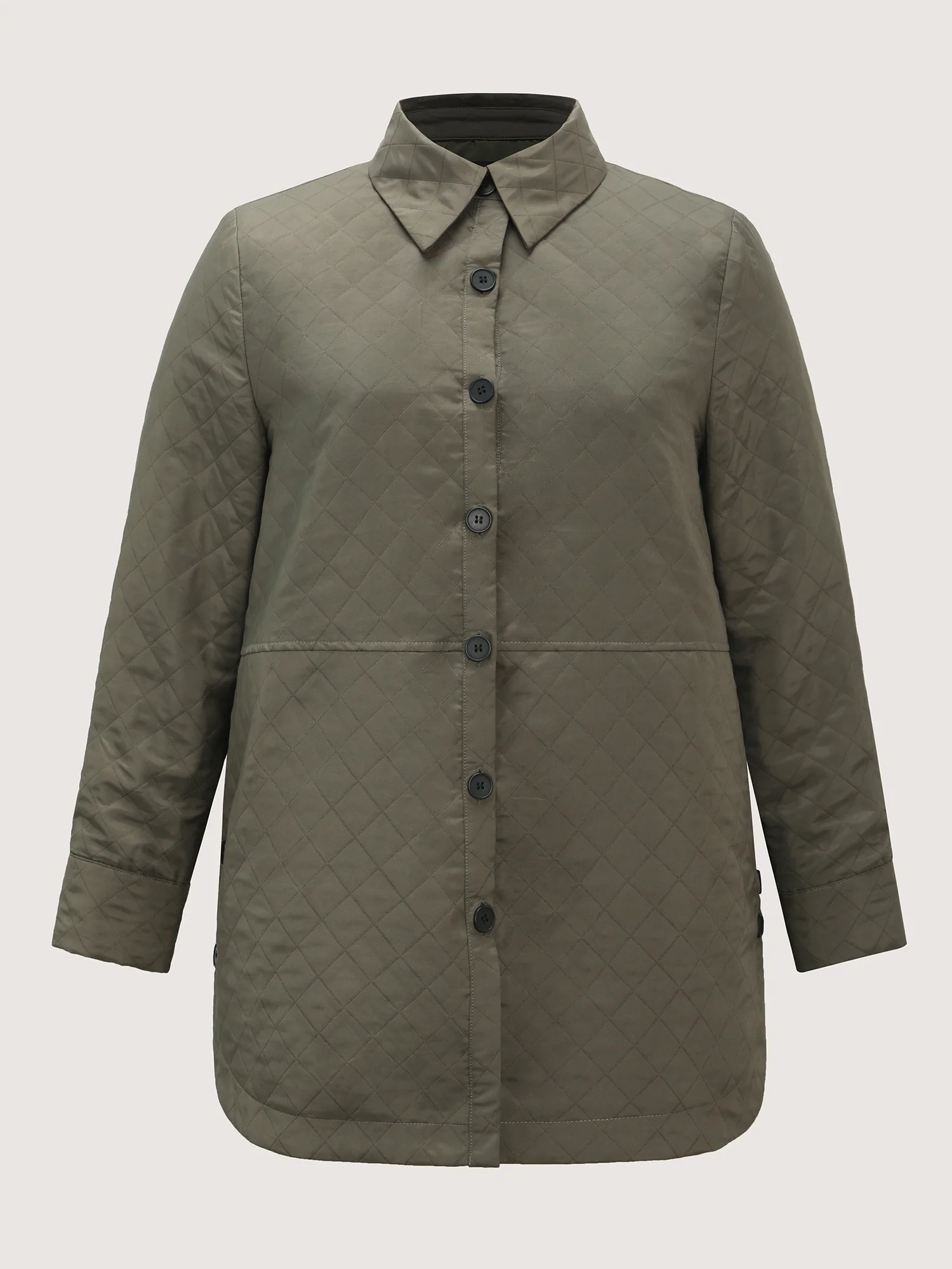 Quilted Button-Front Solid Coat - Image 9