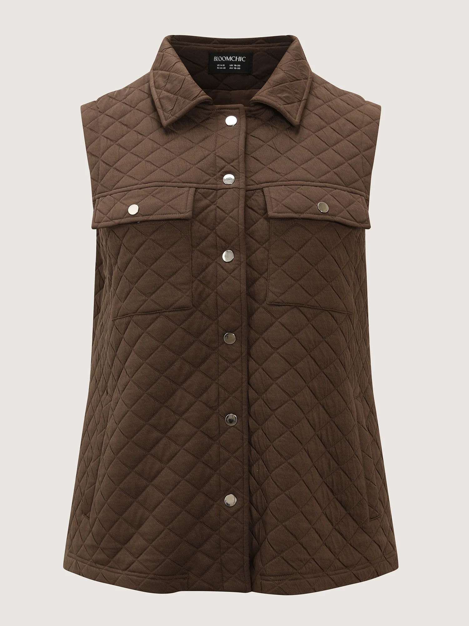 Quilted Chest Pockets Button Vest - Image 7