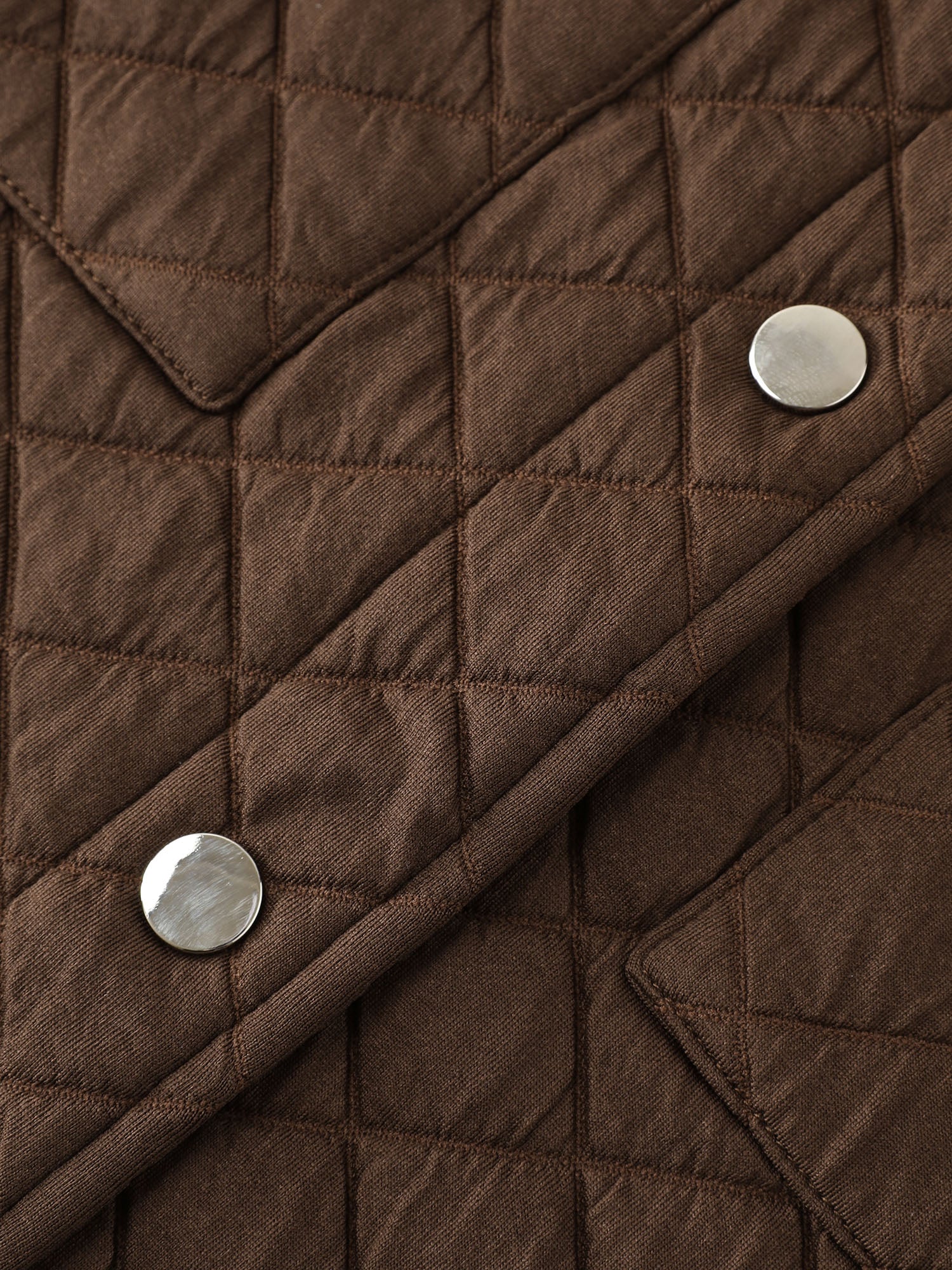 Quilted Chest Pockets Button Vest - Image 8