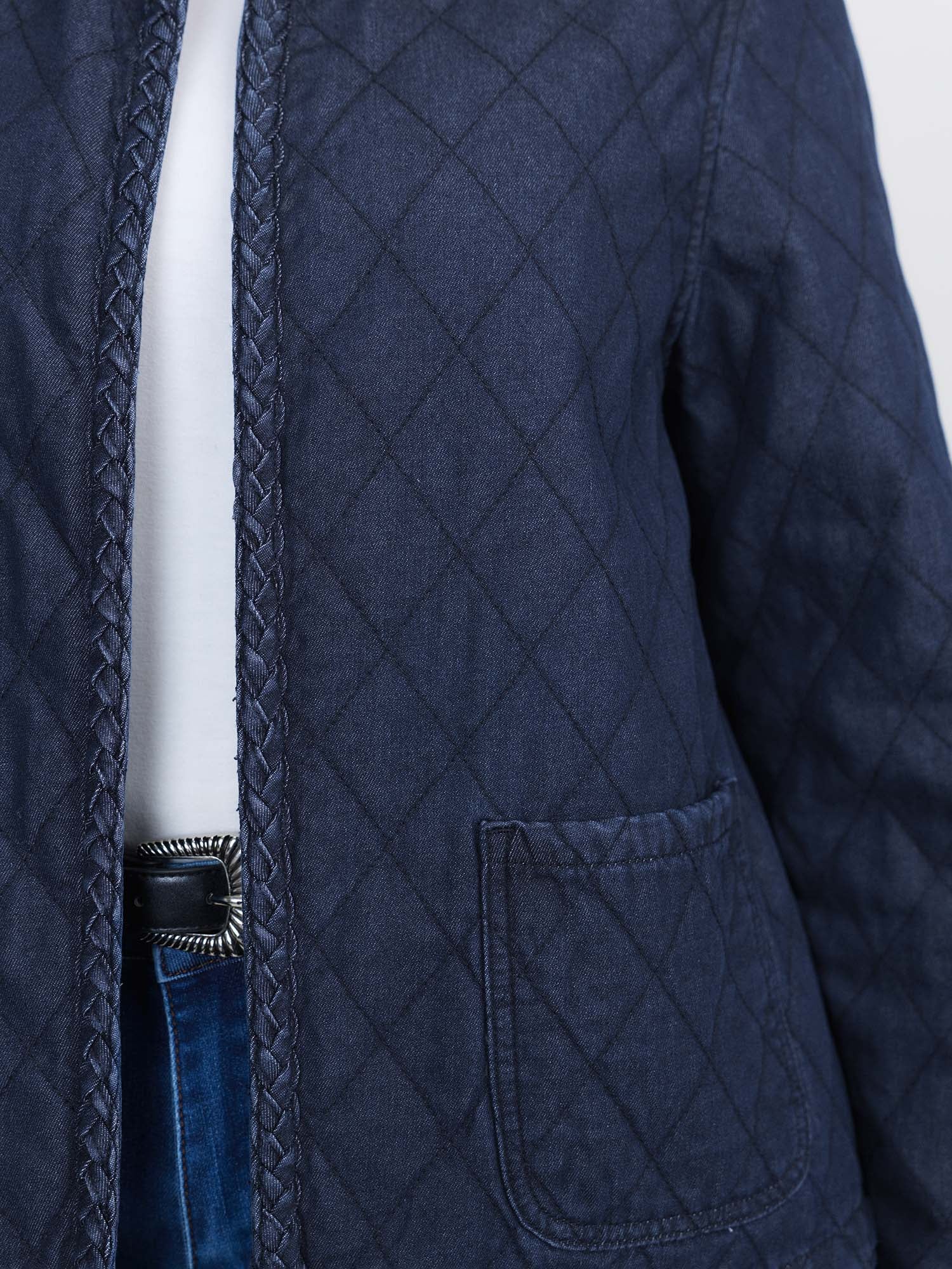 Quilted Contrast Edge Denim Jacket - Image 4