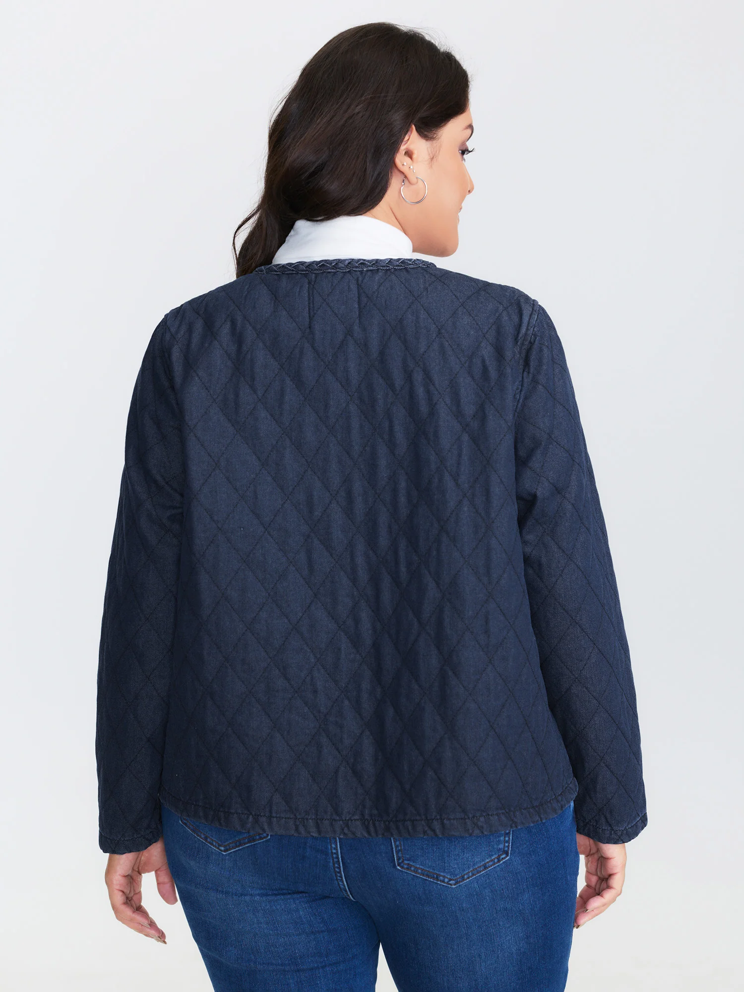 Quilted Contrast Edge Denim Jacket - Image 5