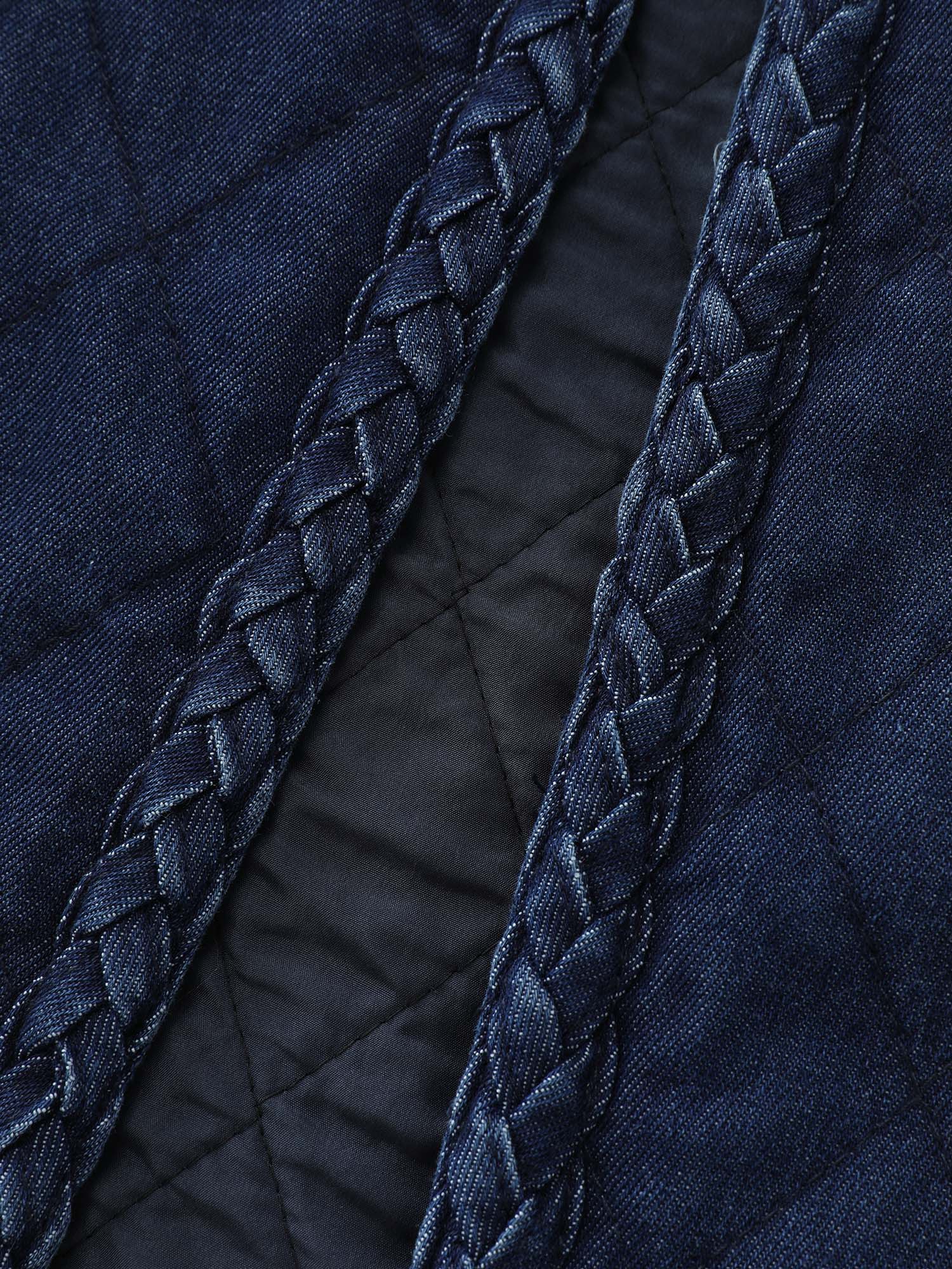 Quilted Contrast Edge Denim Jacket - Image 6