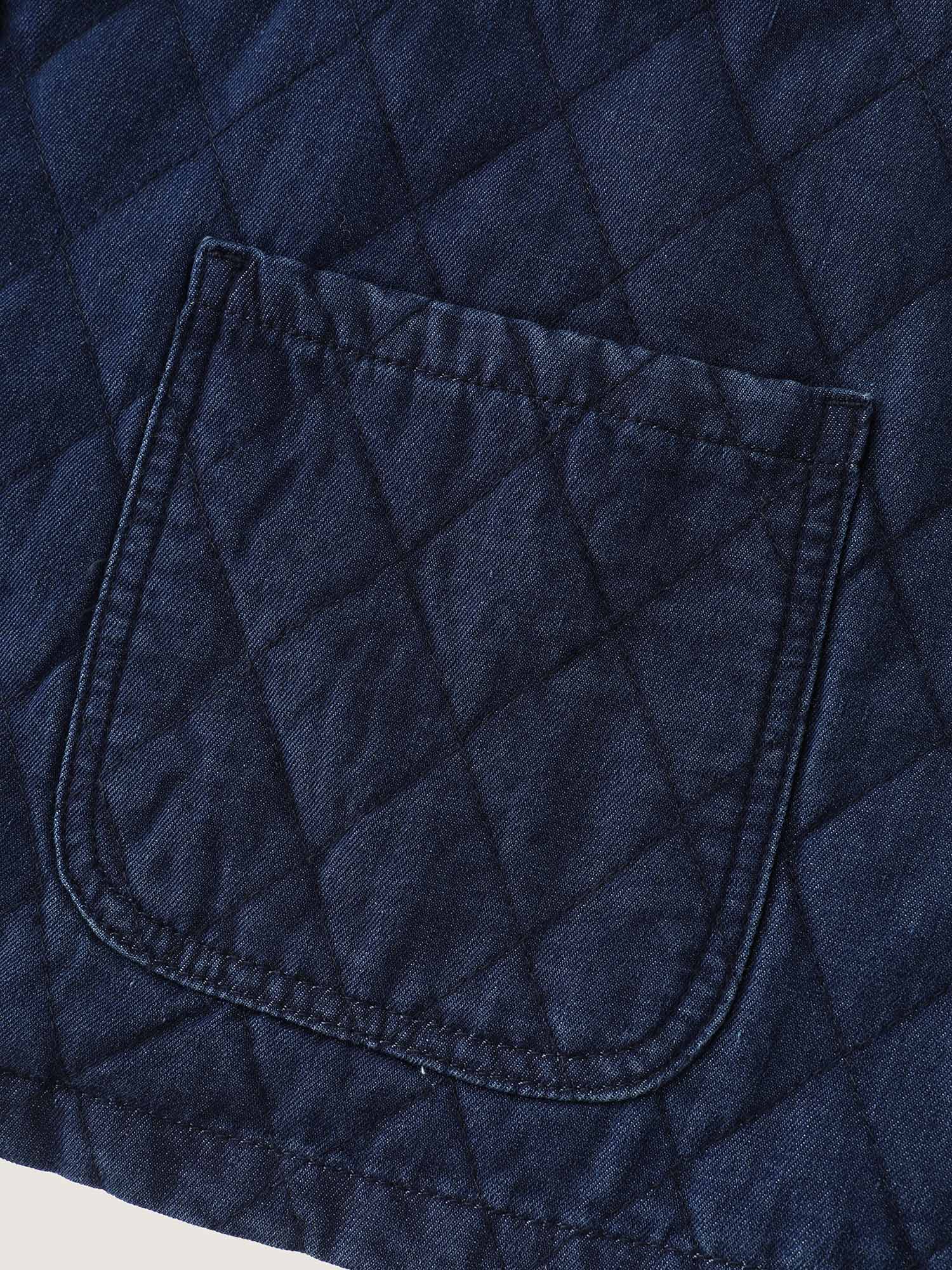 Quilted Contrast Edge Denim Jacket - Image 8
