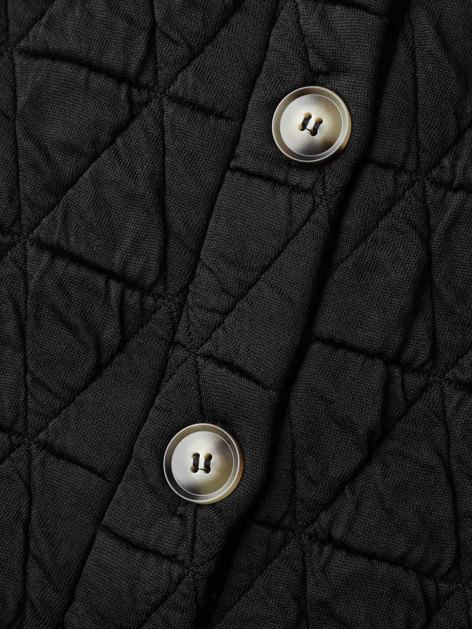 Quilted Cotton Placket Button Sweatshirt - Image 5