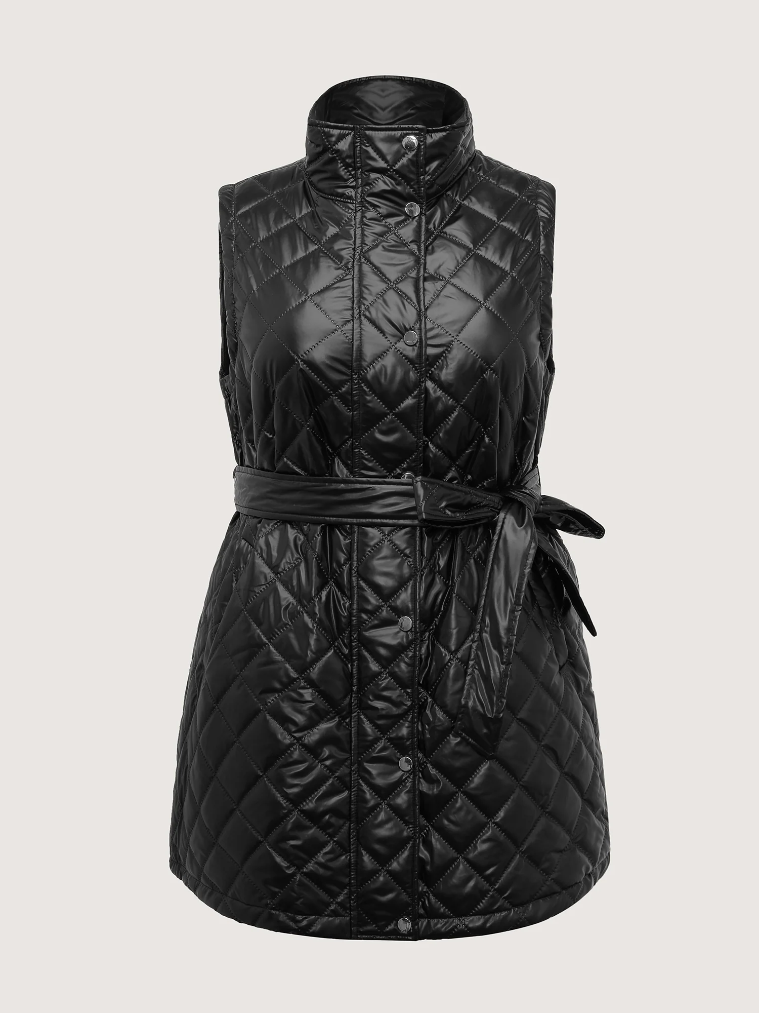 Quilted Cotton Waist-Tie Vest - Image 10