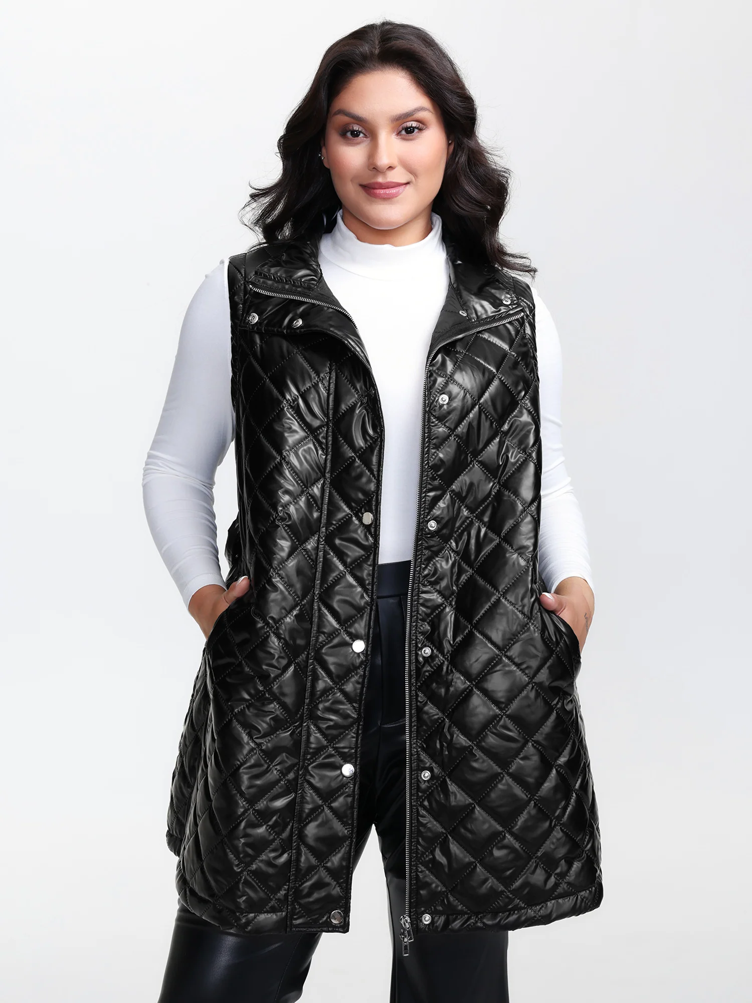 Quilted Cotton Waist-Tie Vest - Image 3