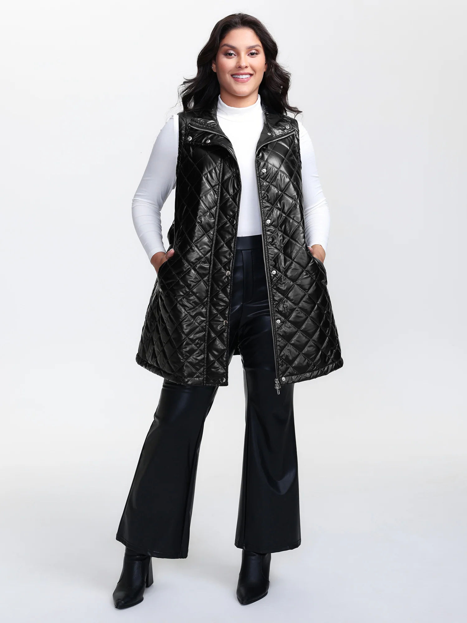 Quilted Cotton Waist-Tie Vest - Image 5
