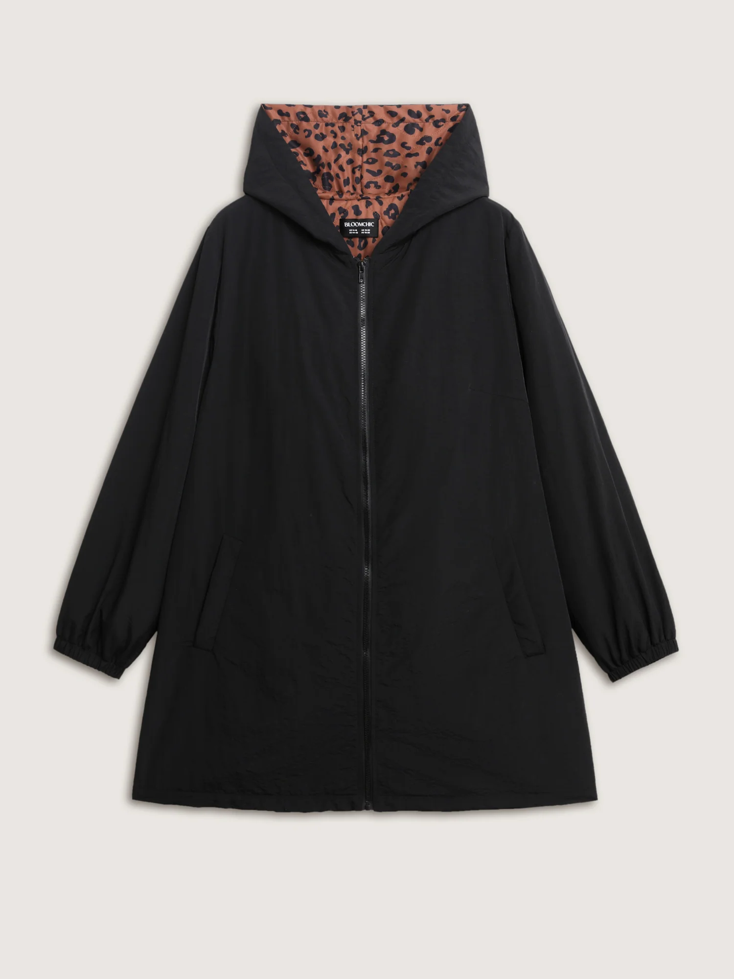 Quilted Mixed Material Hooded Jacket - Image 7