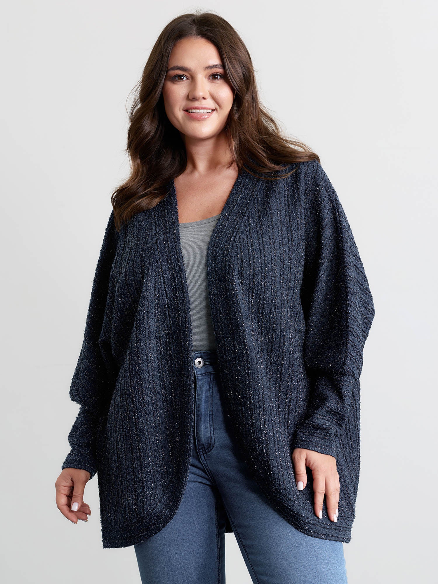 Raglan Sleeve Curvy Hem Jacket - Image 3