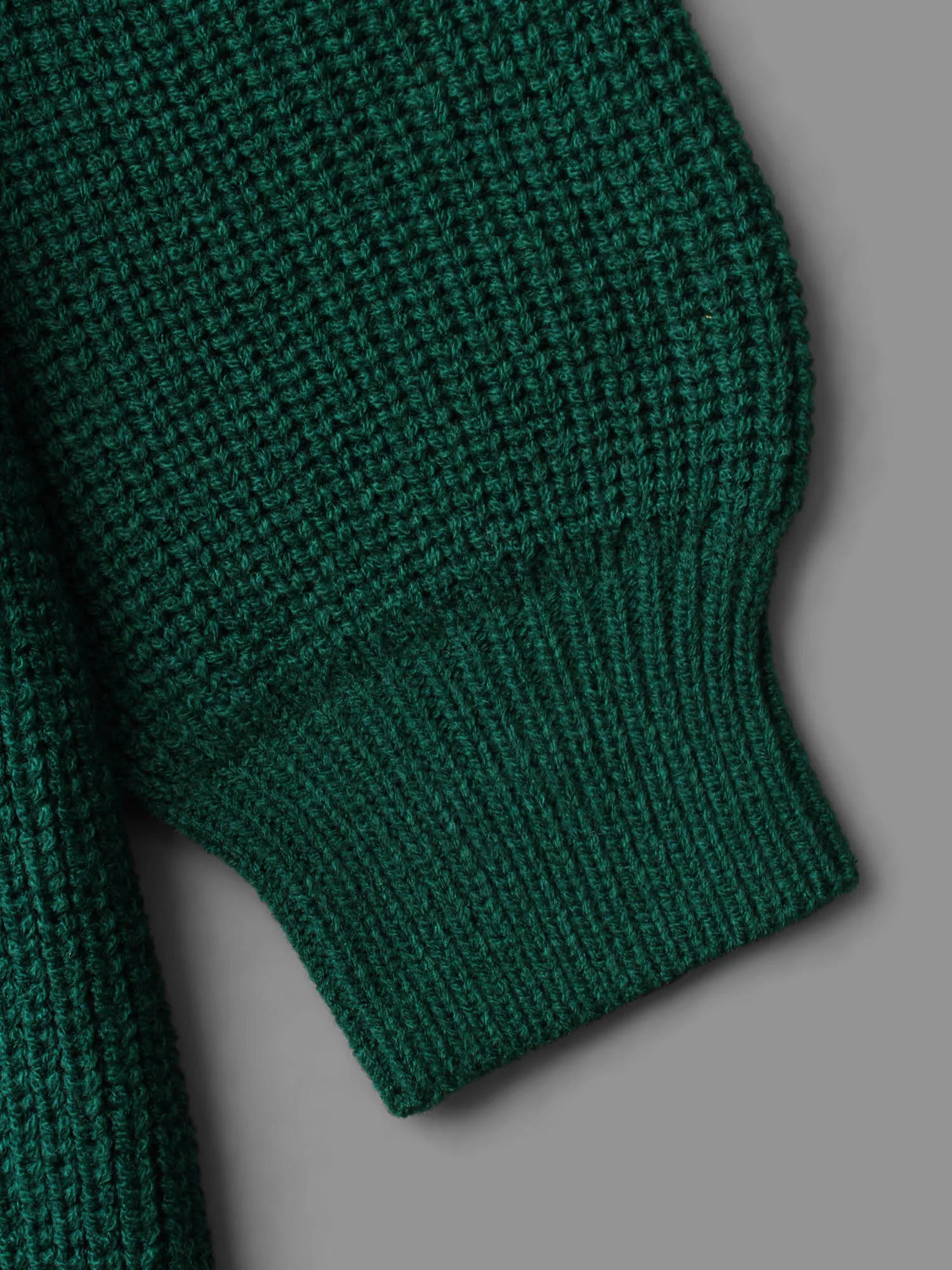 Raglan Sleeve Textured Button Detailing Dress - Image 7