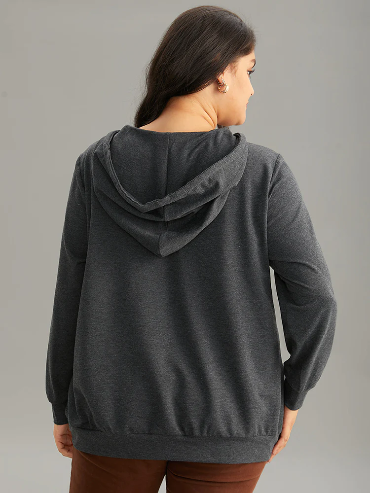 Rainbow Print Kangaroo Pocket Hooded Sweatshirt - Image 2