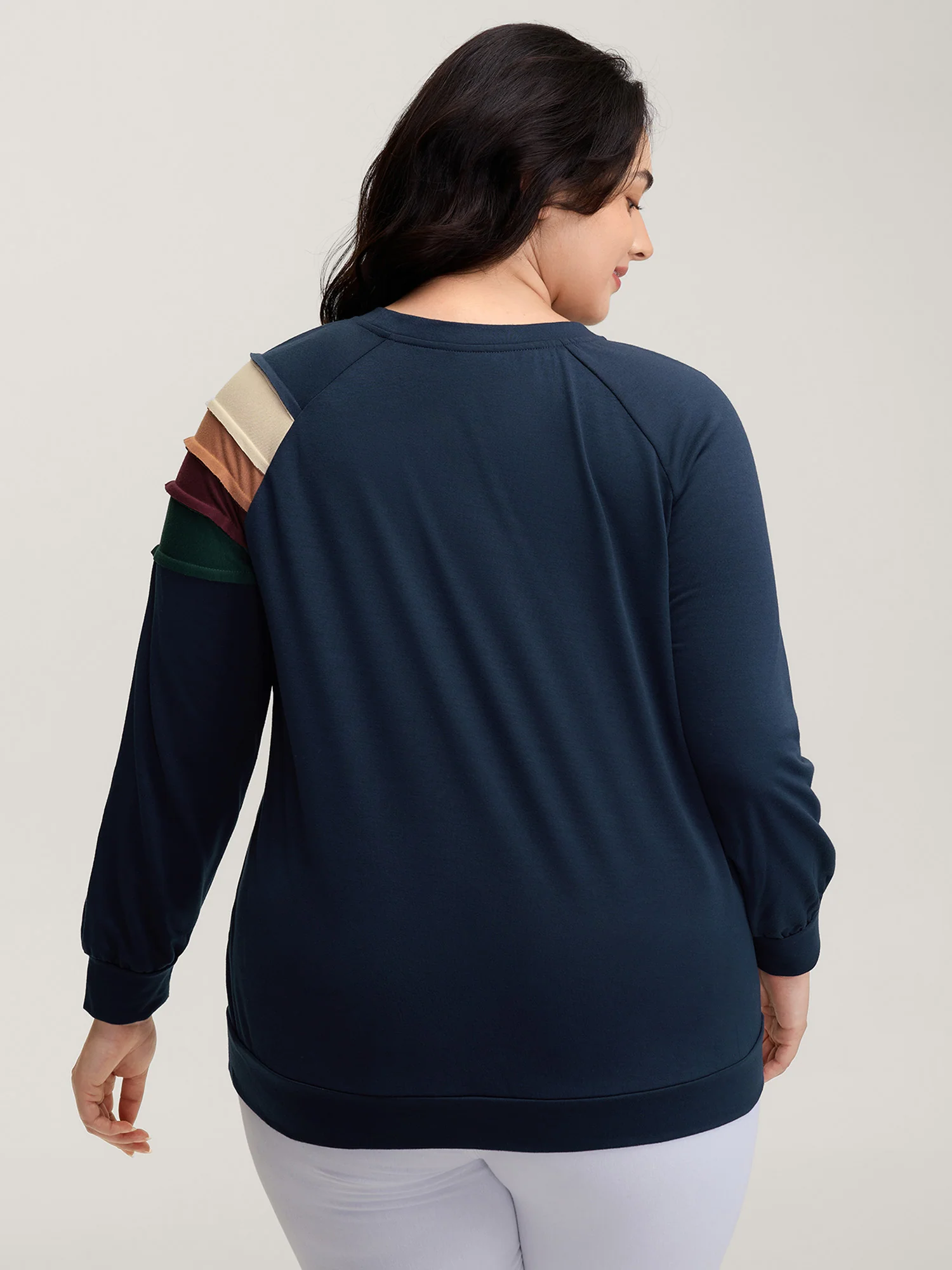 Rainbow Stripe Pleated Texture Sweatshirt - Image 5