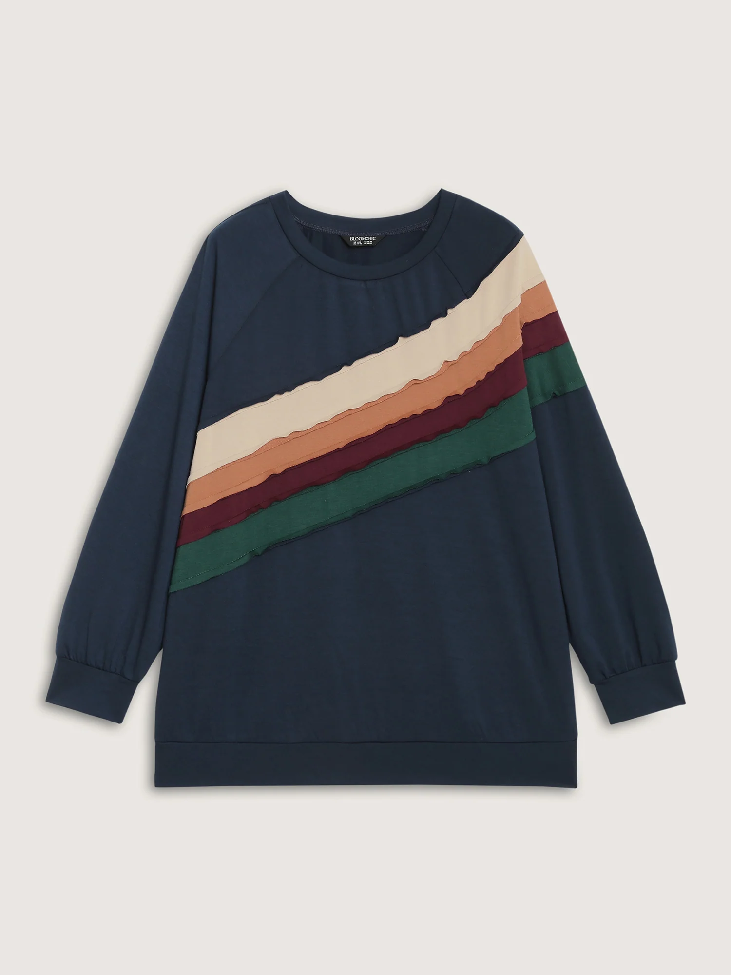 Rainbow Stripe Pleated Texture Sweatshirt - Image 6
