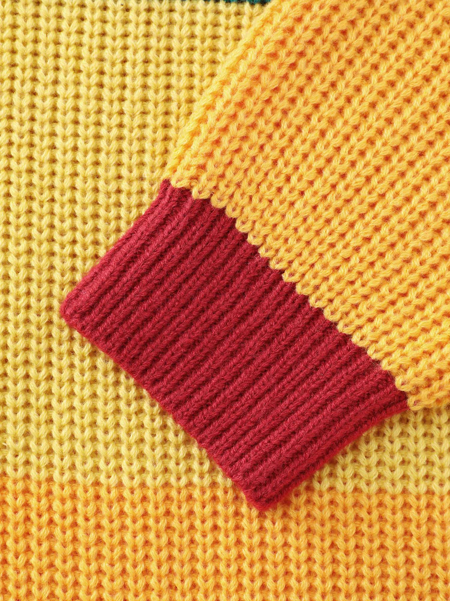 Rainbow Stripe Turtleneck Midi Sweater Dress - Image 5