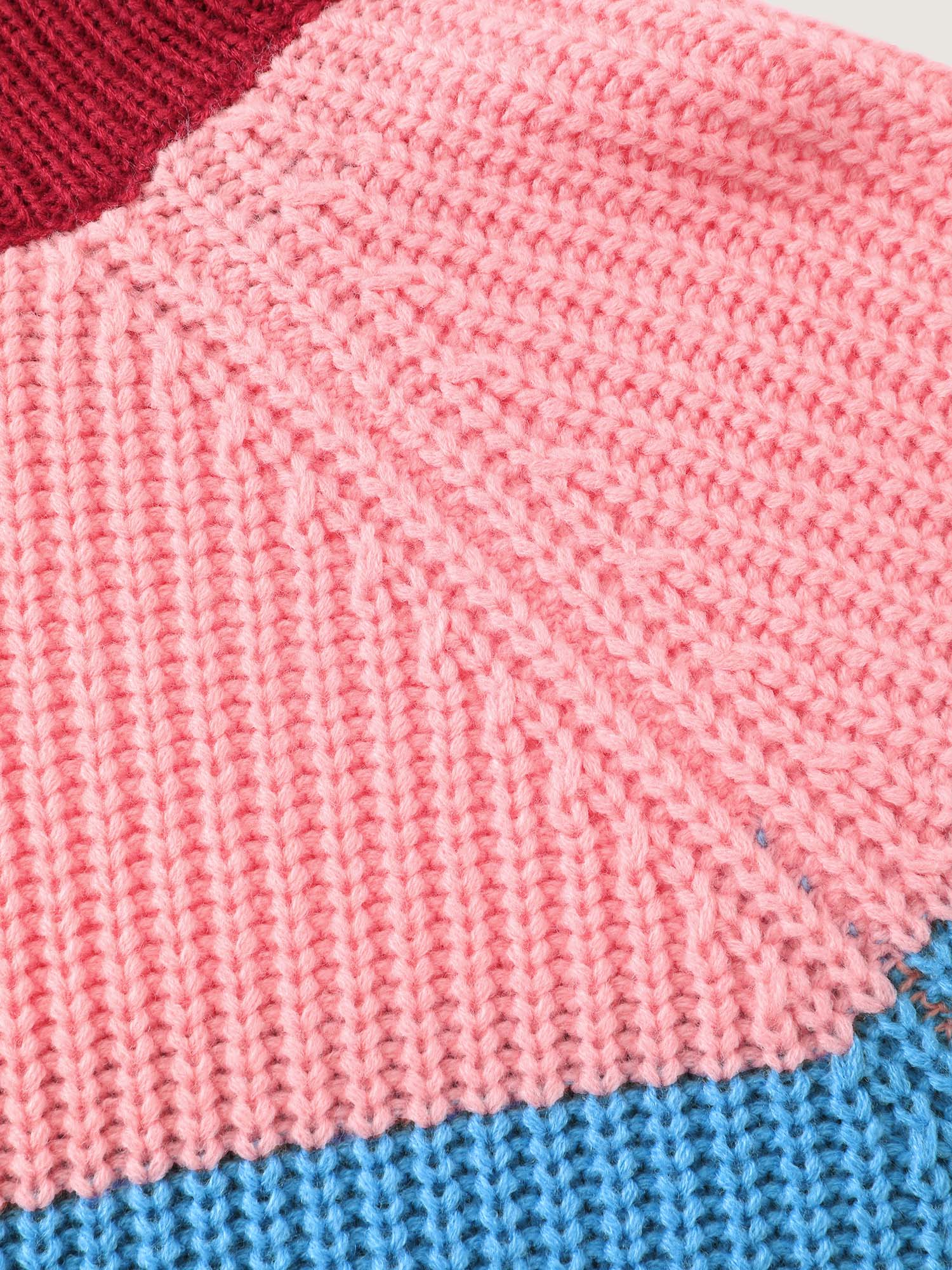 Rainbow Stripe Turtleneck Midi Sweater Dress - Image 6