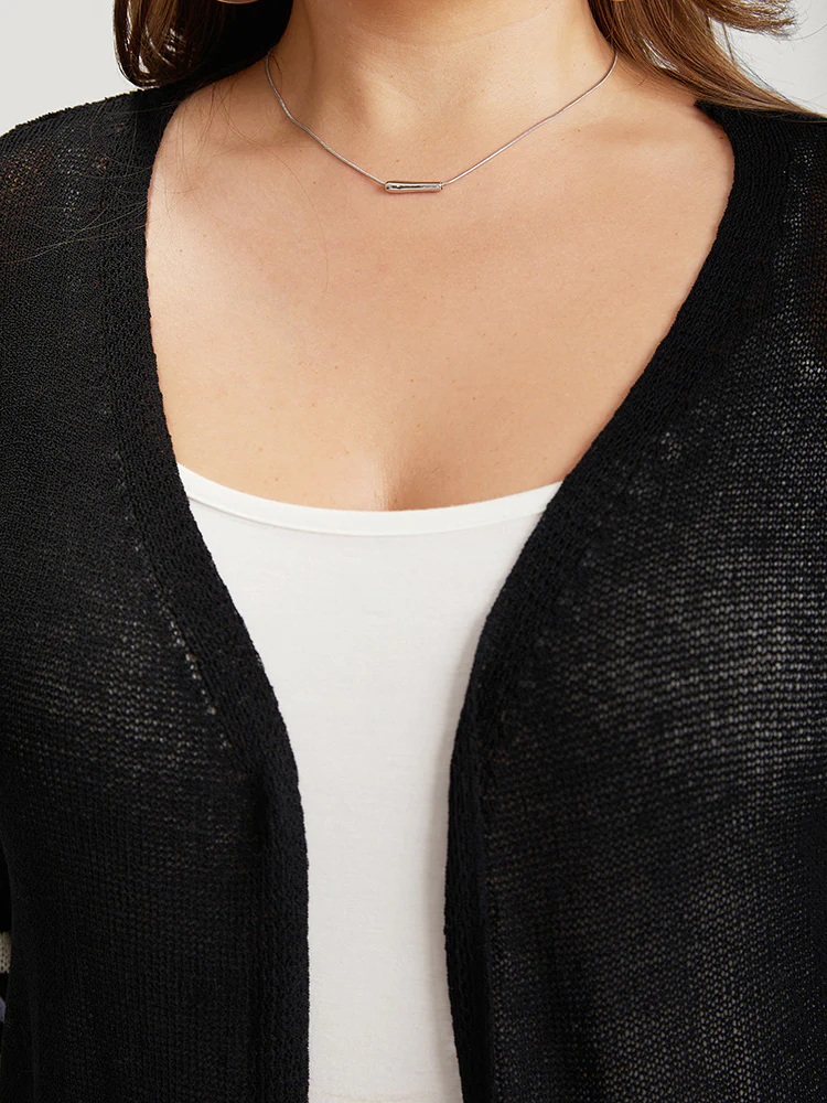 Rainbow Striped Open Front Drop Shoulder Cardigan - Image 10