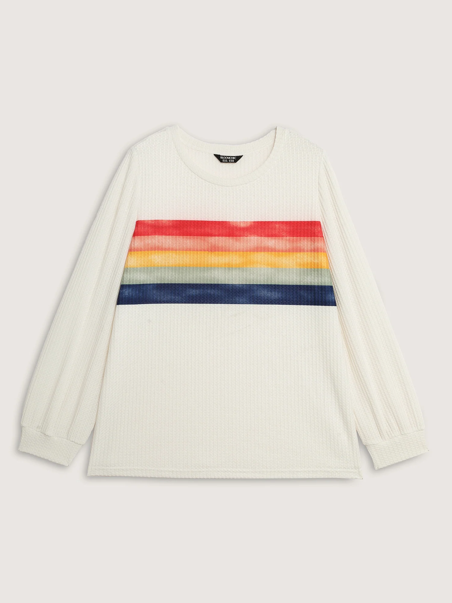 Rainbow Stripes Textured T-Shirt - Image 7