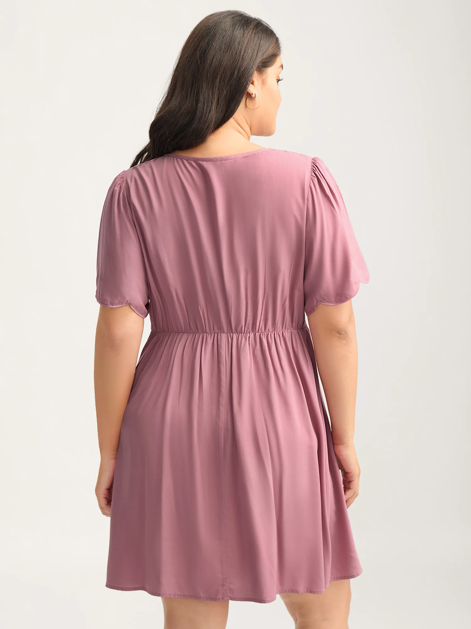 Rayon Bodice Embroidered Patchwork Knot Midi Dress - Image 4