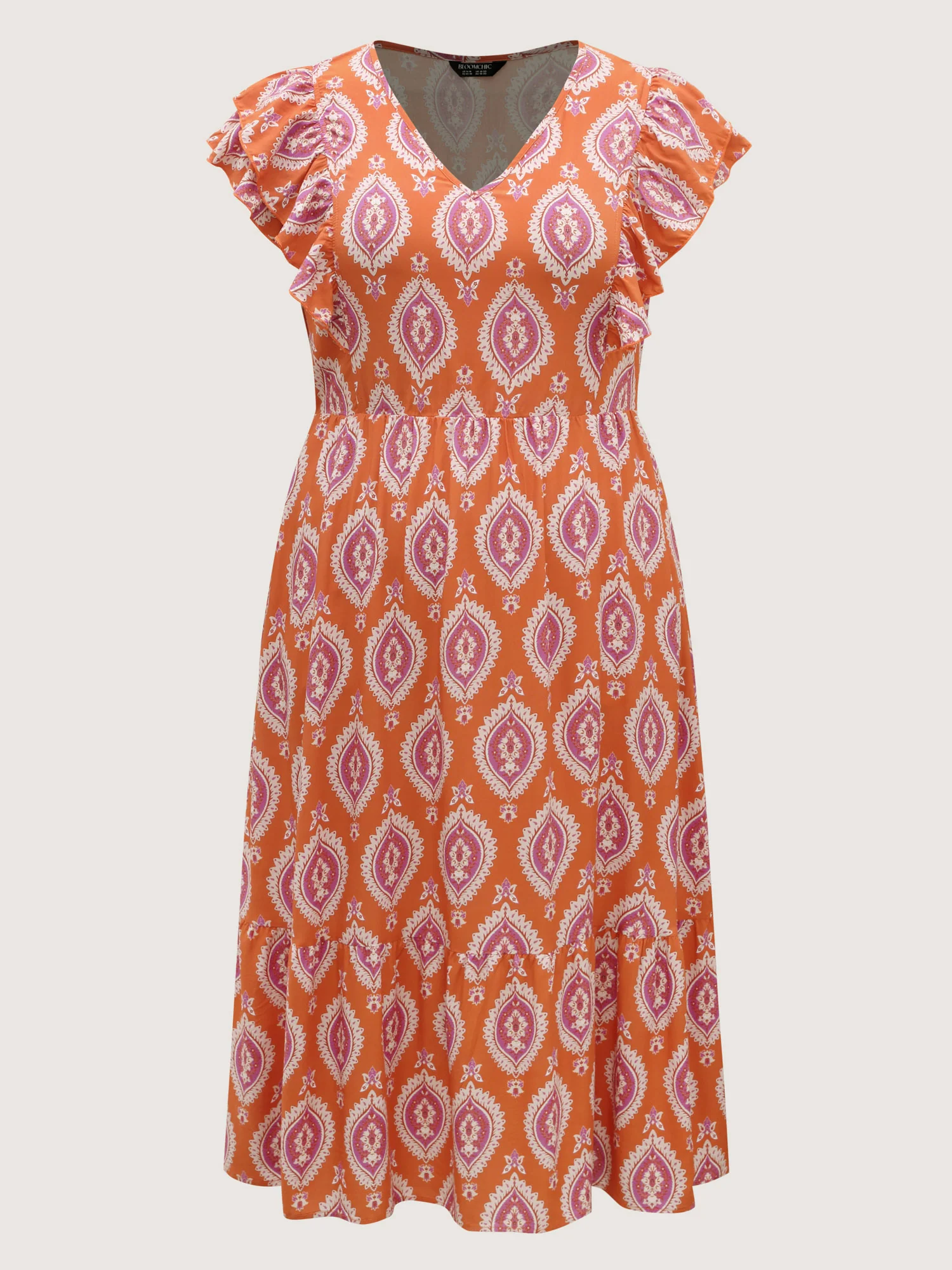 Rayon Boho Print Pocket Midi Dress - Image 8
