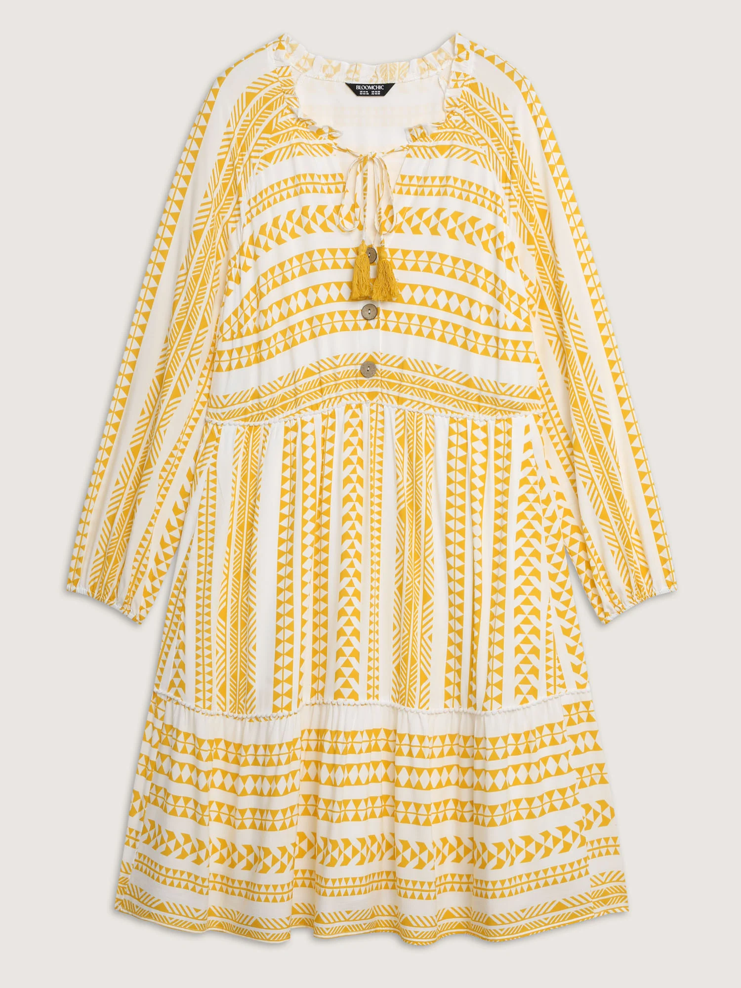 Rayon Boho Stripe Button Placket Midi Dress - Image 7