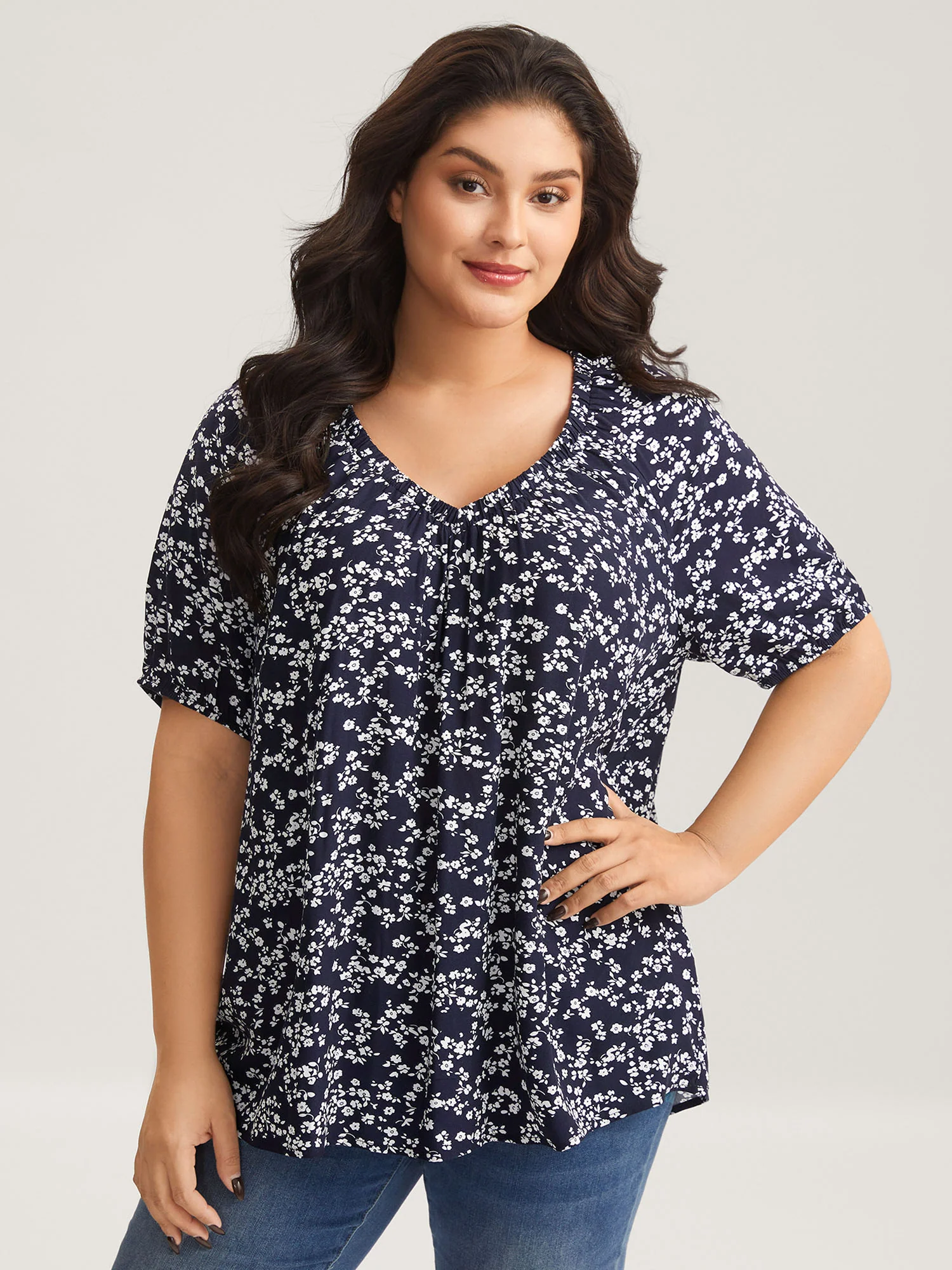 Supersoft Ditsy Floral Print Blouse