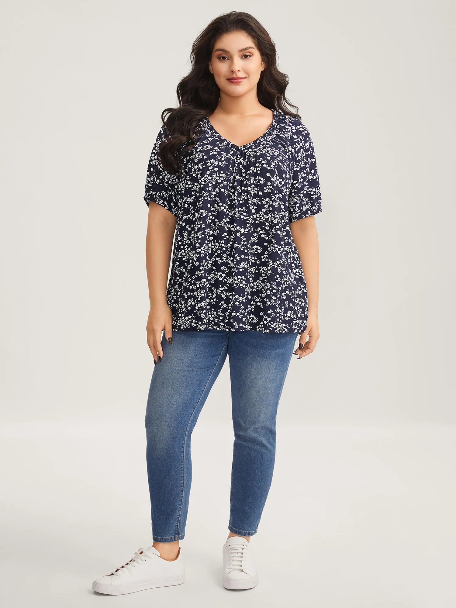 Supersoft Ditsy Floral Print Blouse - Image 3